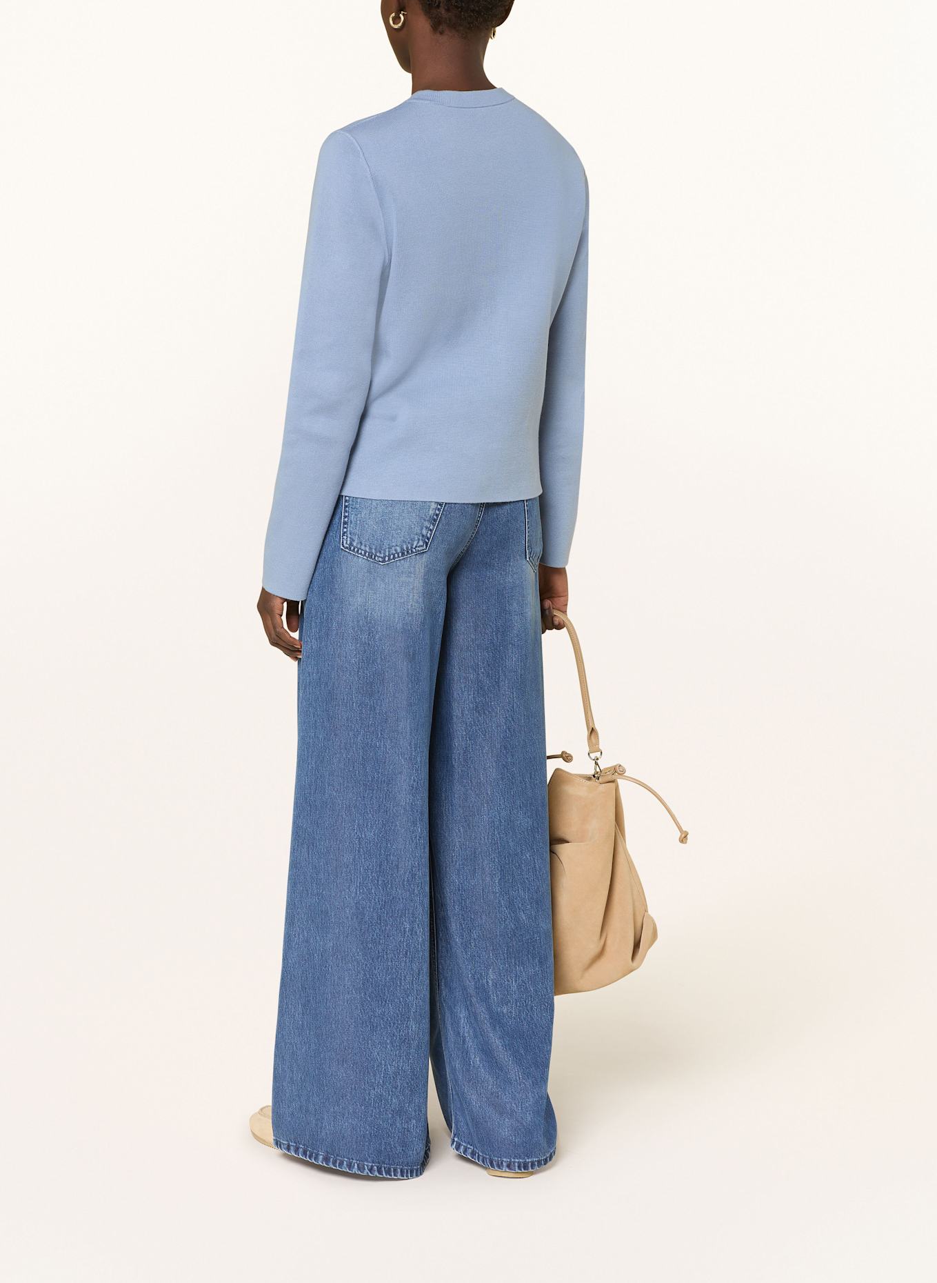 TOMMY HILFIGER Strickjacke zum Wenden: BLAUGRAU / WEISS