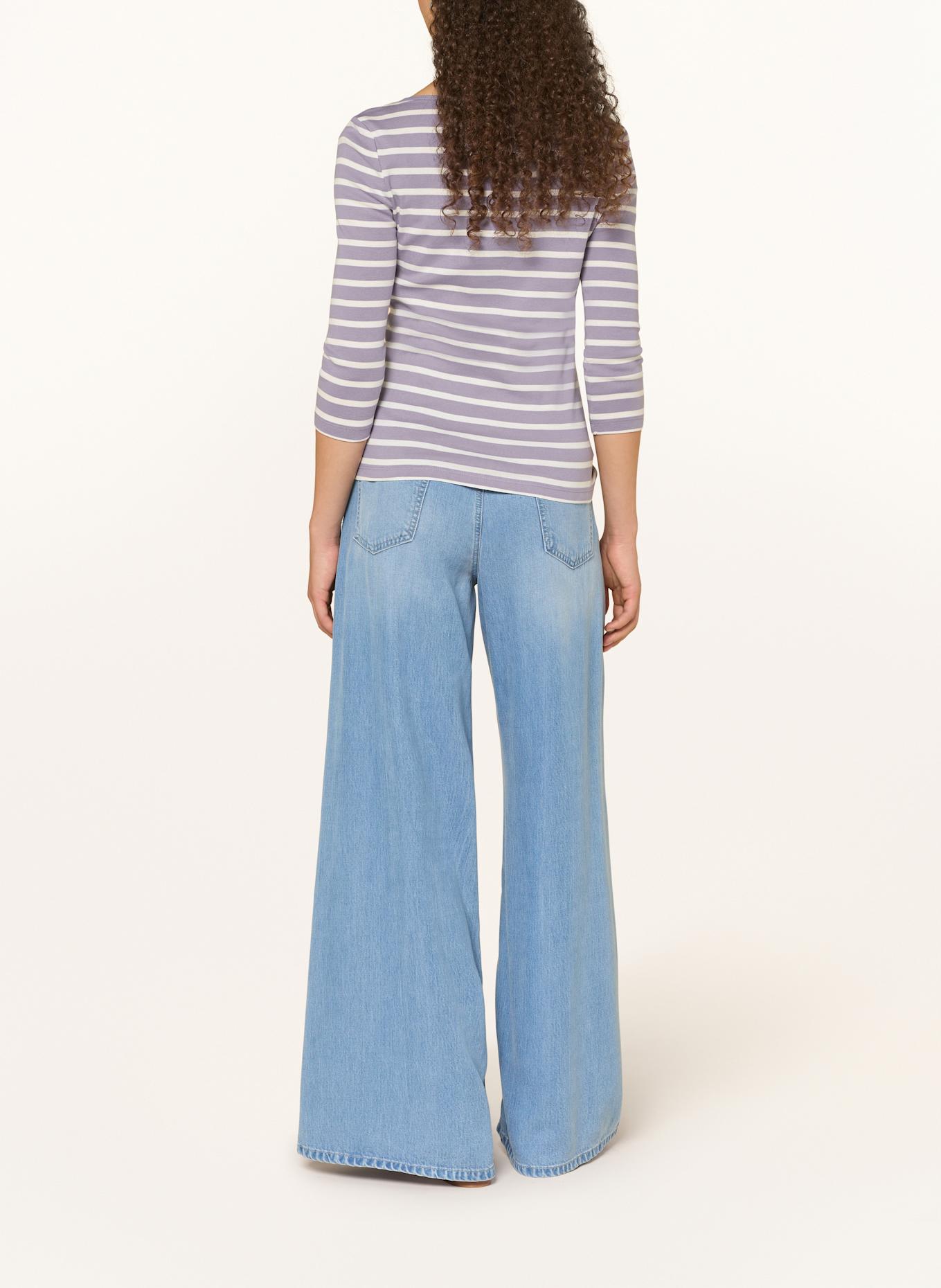 TOMMY HILFIGER Shirt mit 3/4-Arm: LILA / WEISS