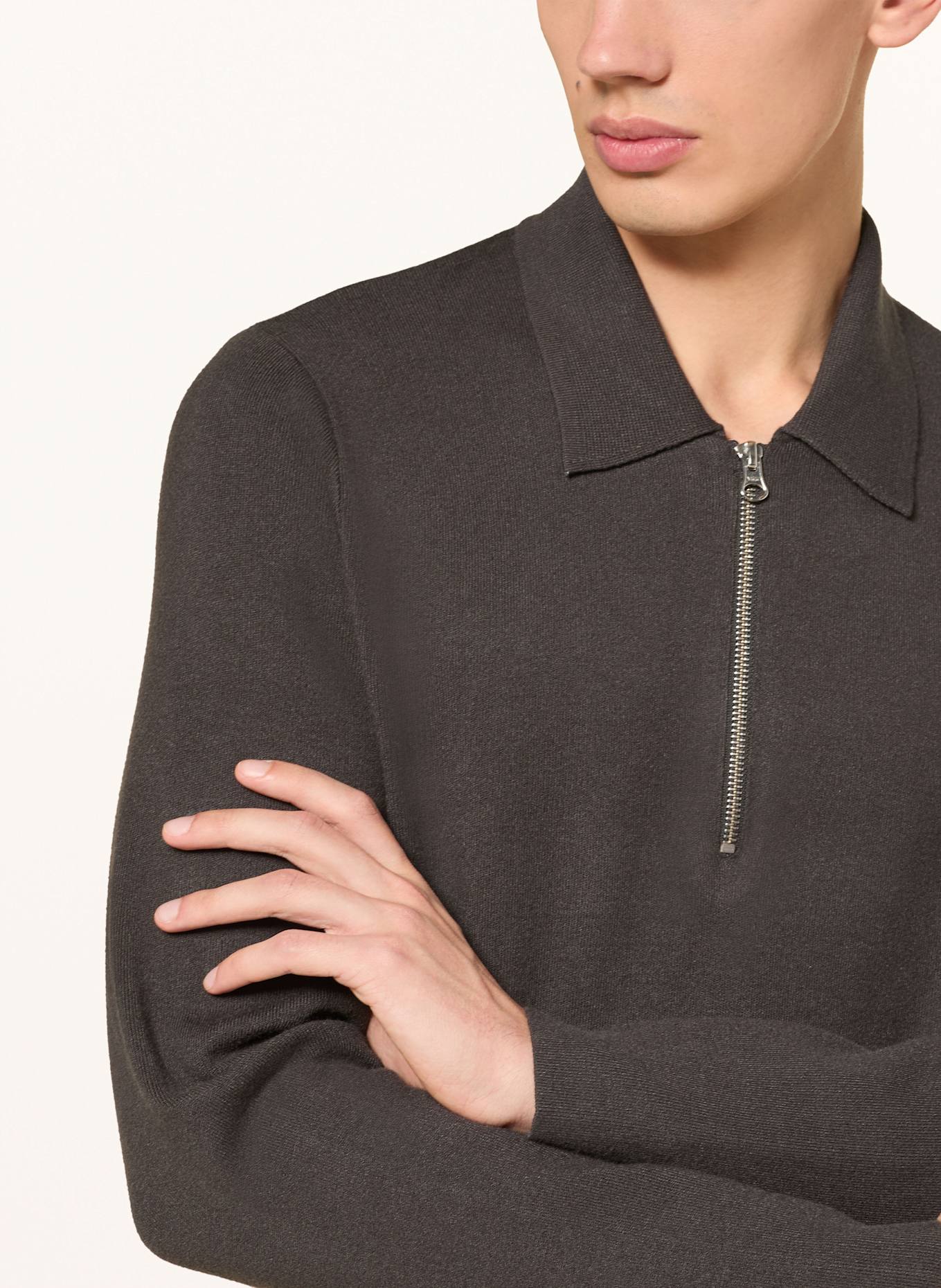 SAMSØE  SAMSØE Strick-Poloshirt GUNA: DUNKELGRAU