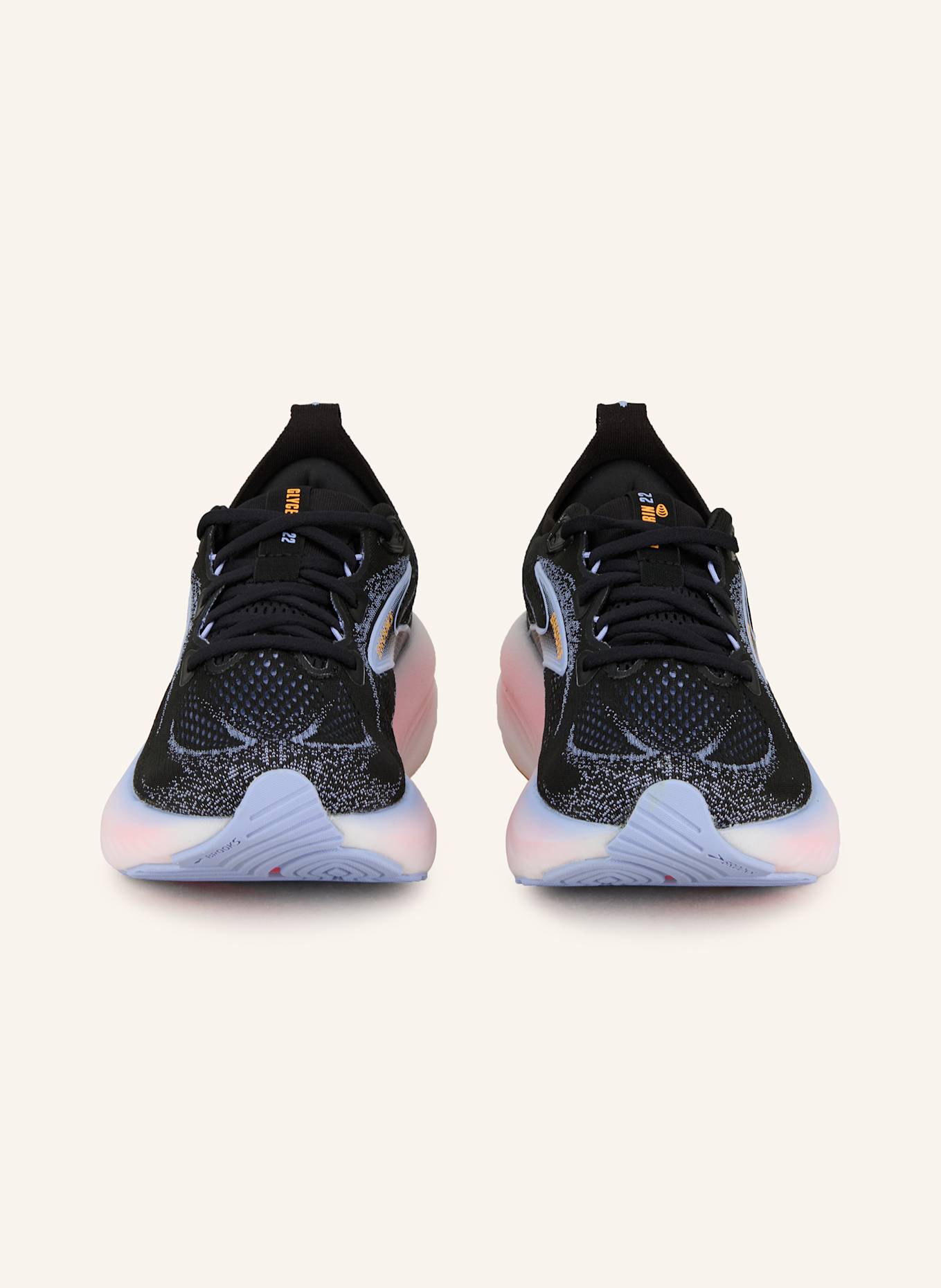 BROOKS Laufschuhe GLYCERIN 22: SCHWARZ / BLAUGRAU / ORANGE