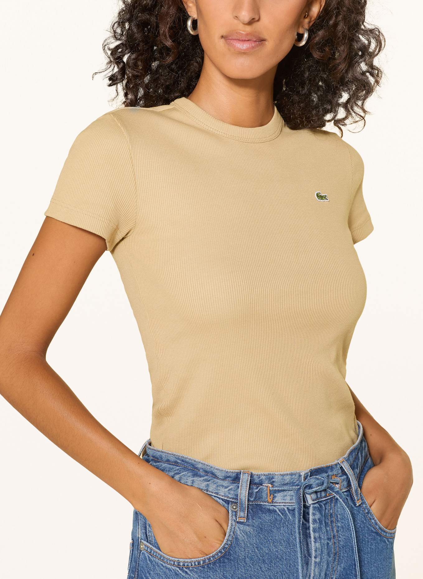 LACOSTE T-Shirt: BEIGE