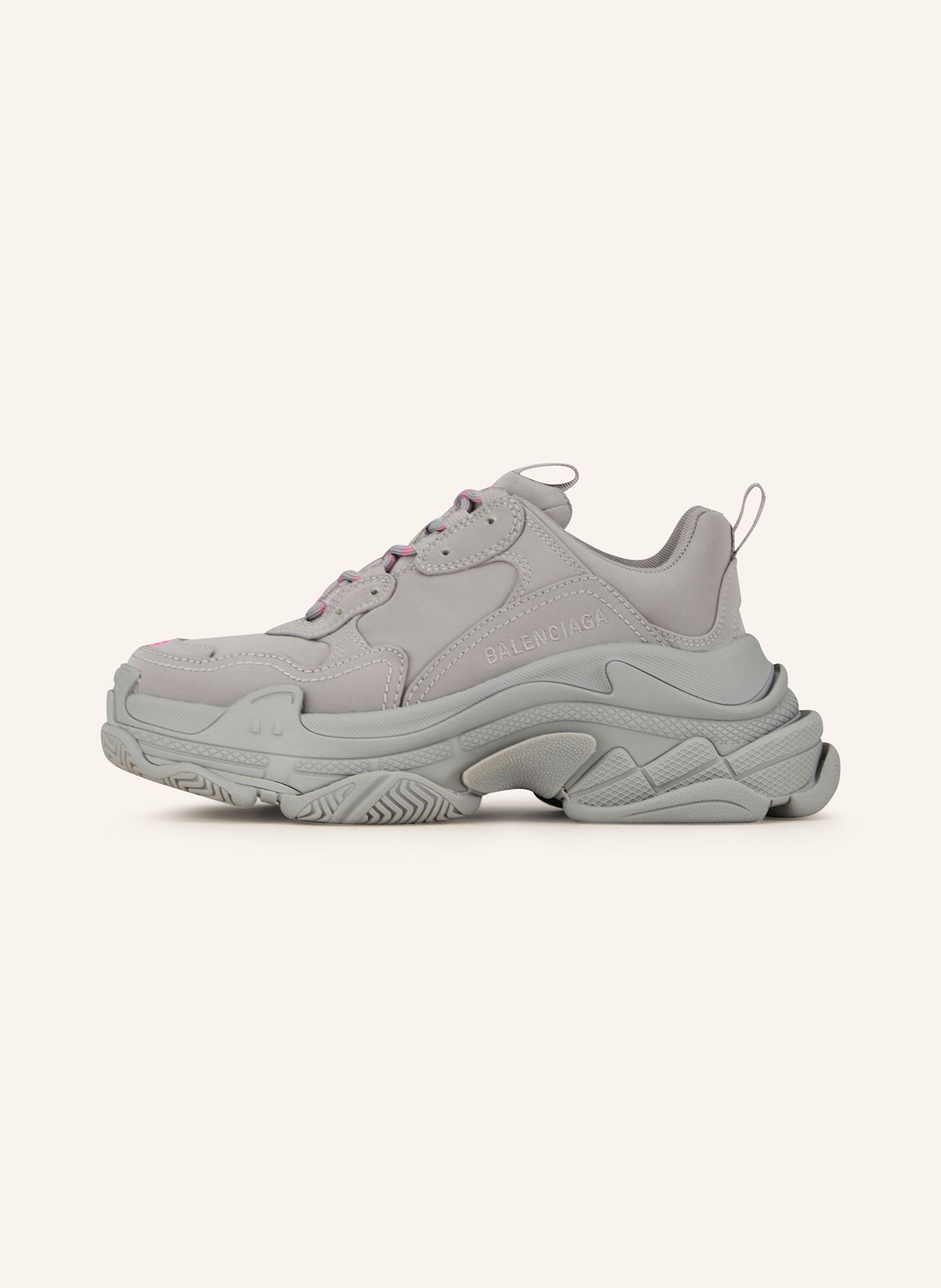 BALENCIAGA Sneaker TRIPLE S: GRAU/ ROSA