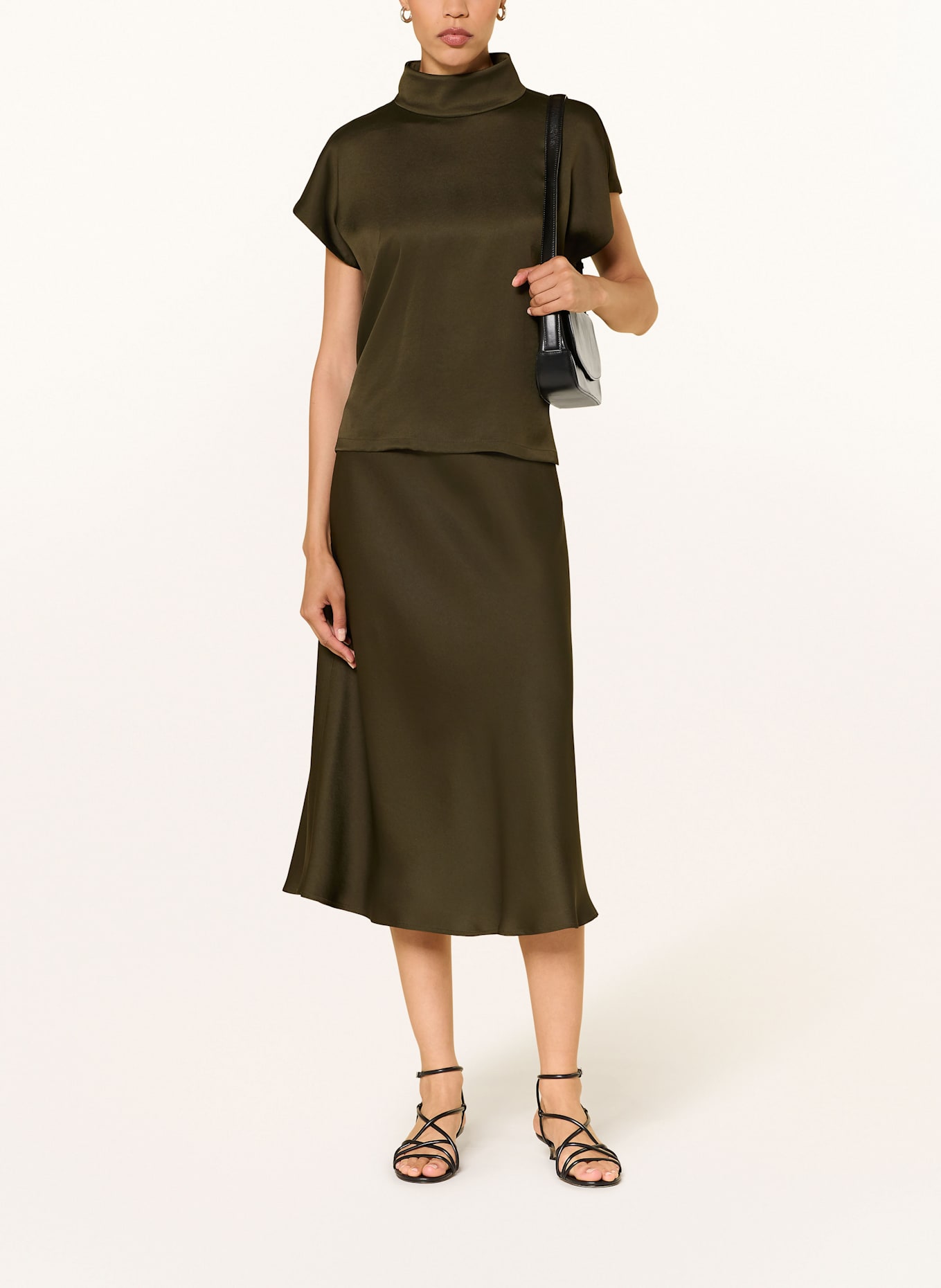 DRYKORN Blusenshirt ALARIA_1 aus Satin: DUNKELGRÜN