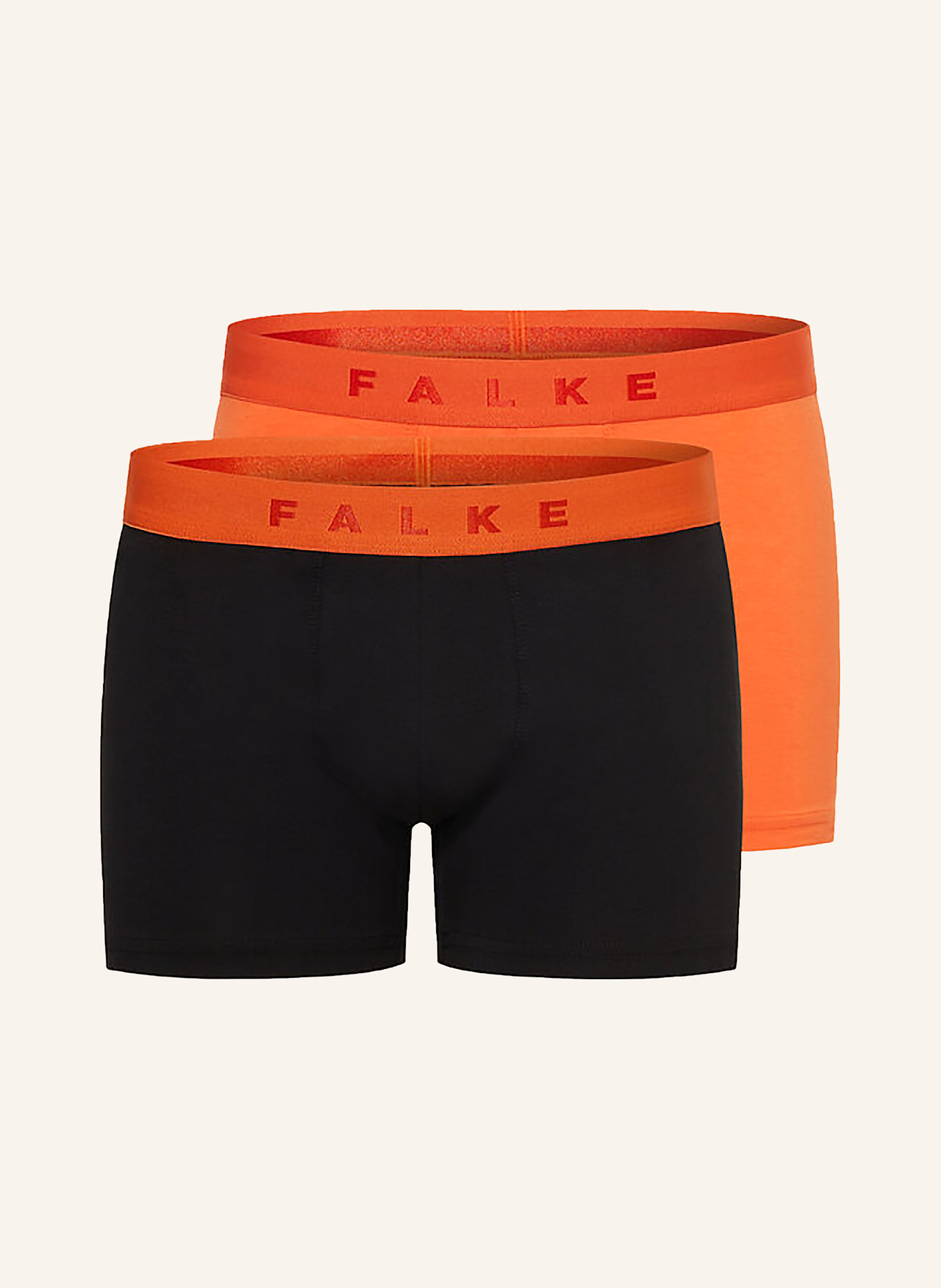 FALKE 2-pack boxer shorts DAILY COMFORT: BLACK / ORANGE