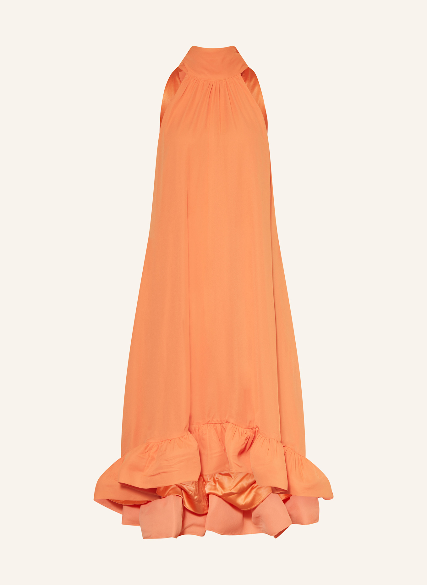 MALINA Kleid SABRINA mit Volants und Cut-out: HELLORANGE
