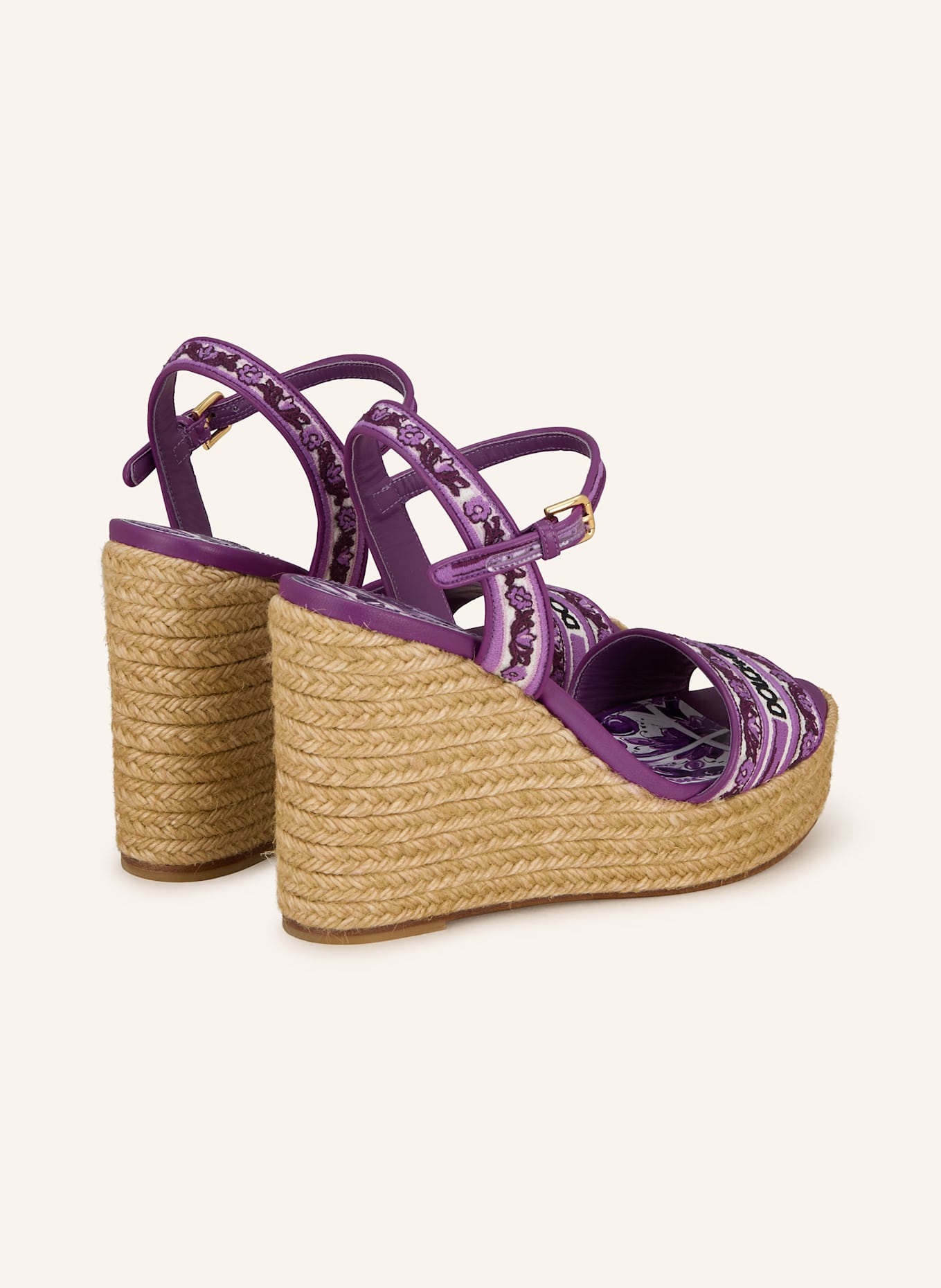 DOLCE & GABBANA Wedges RICAMO: LILA/ WEISS