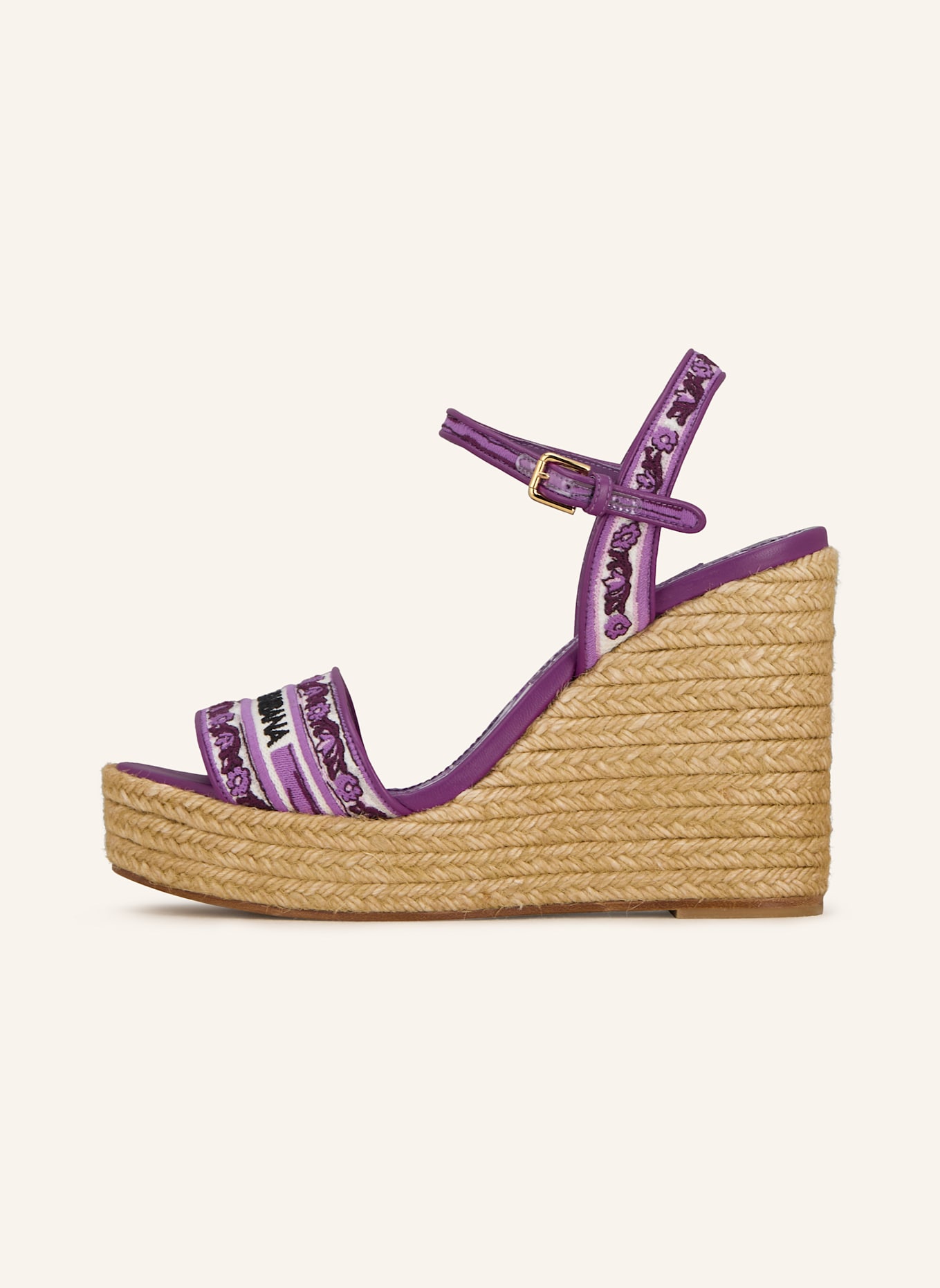 DOLCE & GABBANA Wedges RICAMO: LILA/ WEISS