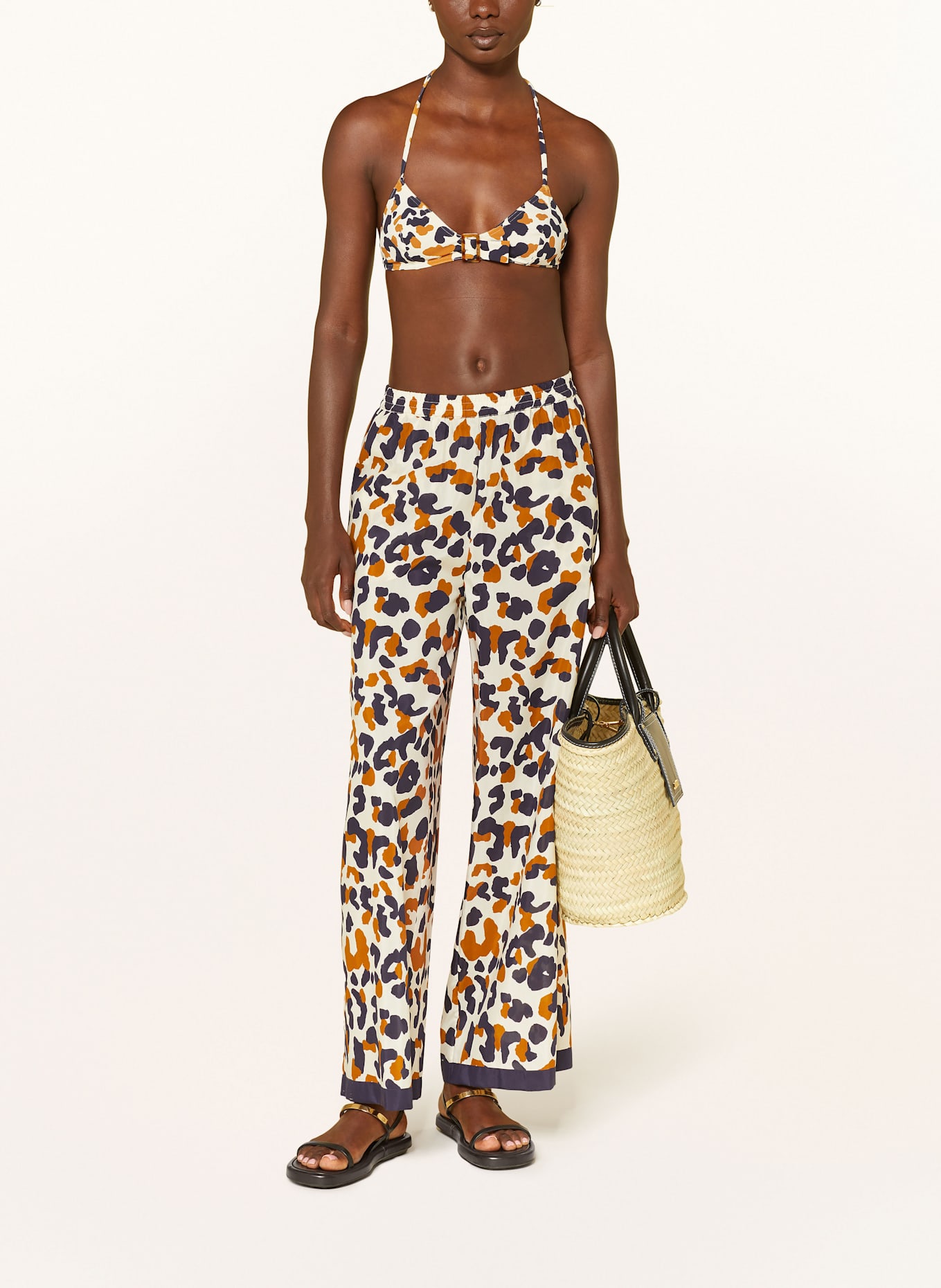 ERES Triangel-Bikini-Top ECAILLES: ECRU / DUNKELBLAU / COGNAC