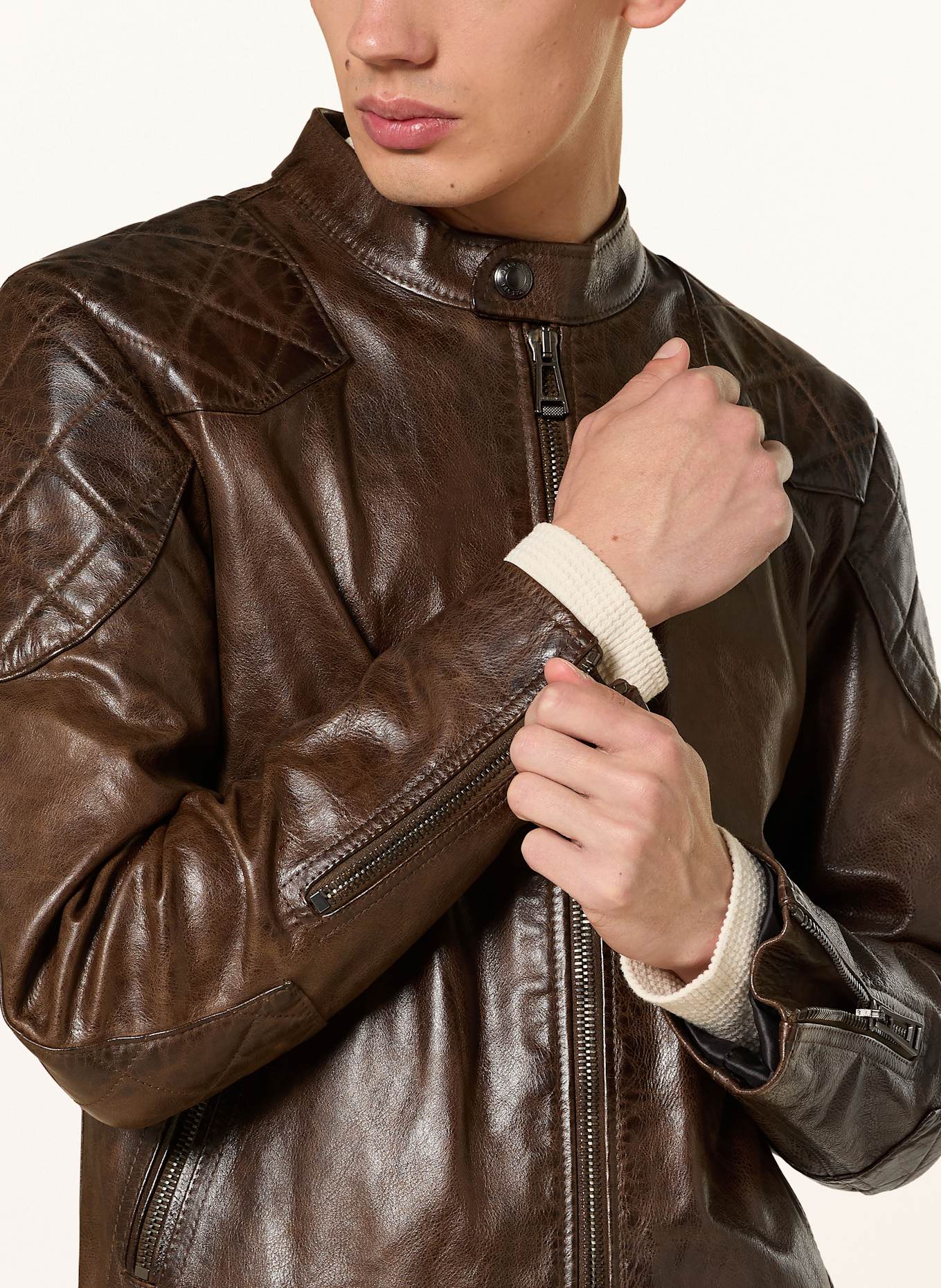 BELSTAFF Lederjacke OUTLAW: DUNKELBRAUN