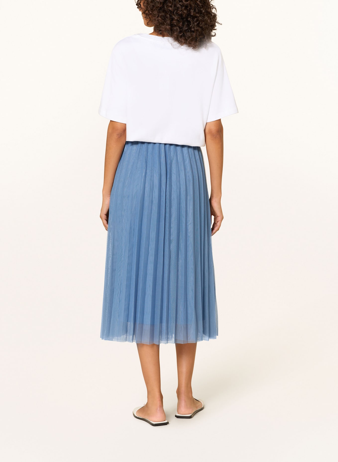 BETTY&CO Plisseerock aus Mesh: BLAU