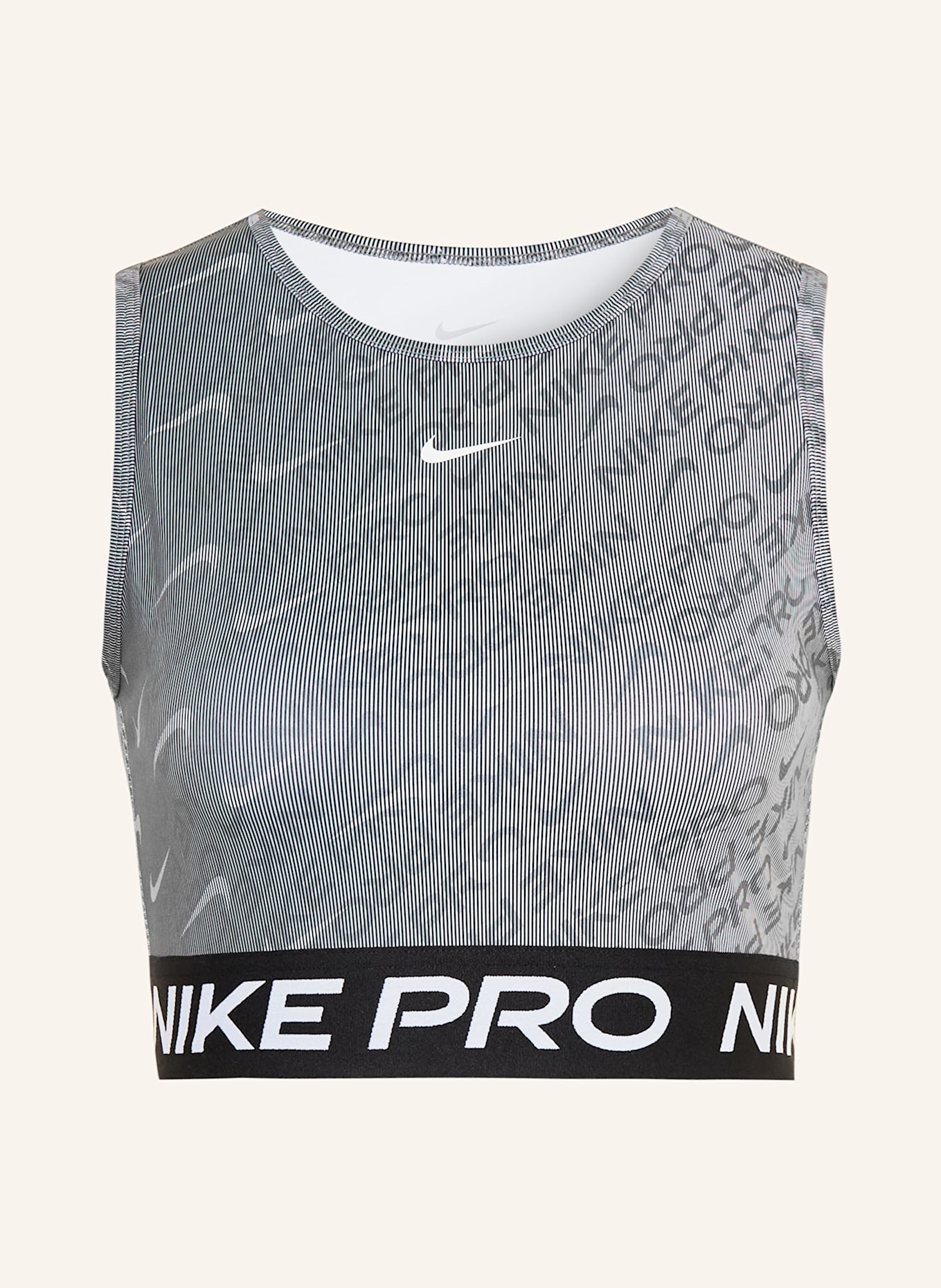 Nike Cropped-Top PRO: SCHWARZ/ WEISS