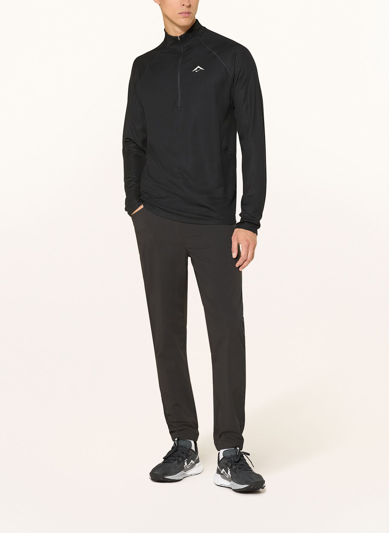 Nike Piqué-Laufshirt TRAIL: SCHWARZ