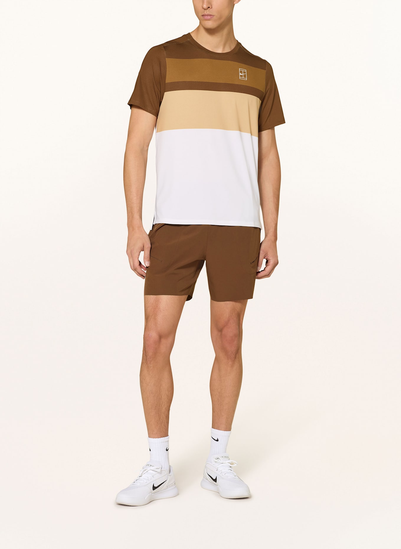 Nike T-Shirt NIKECOURT ADVANTAGE: BRAUN/ HELLBRAUN/ WEISS