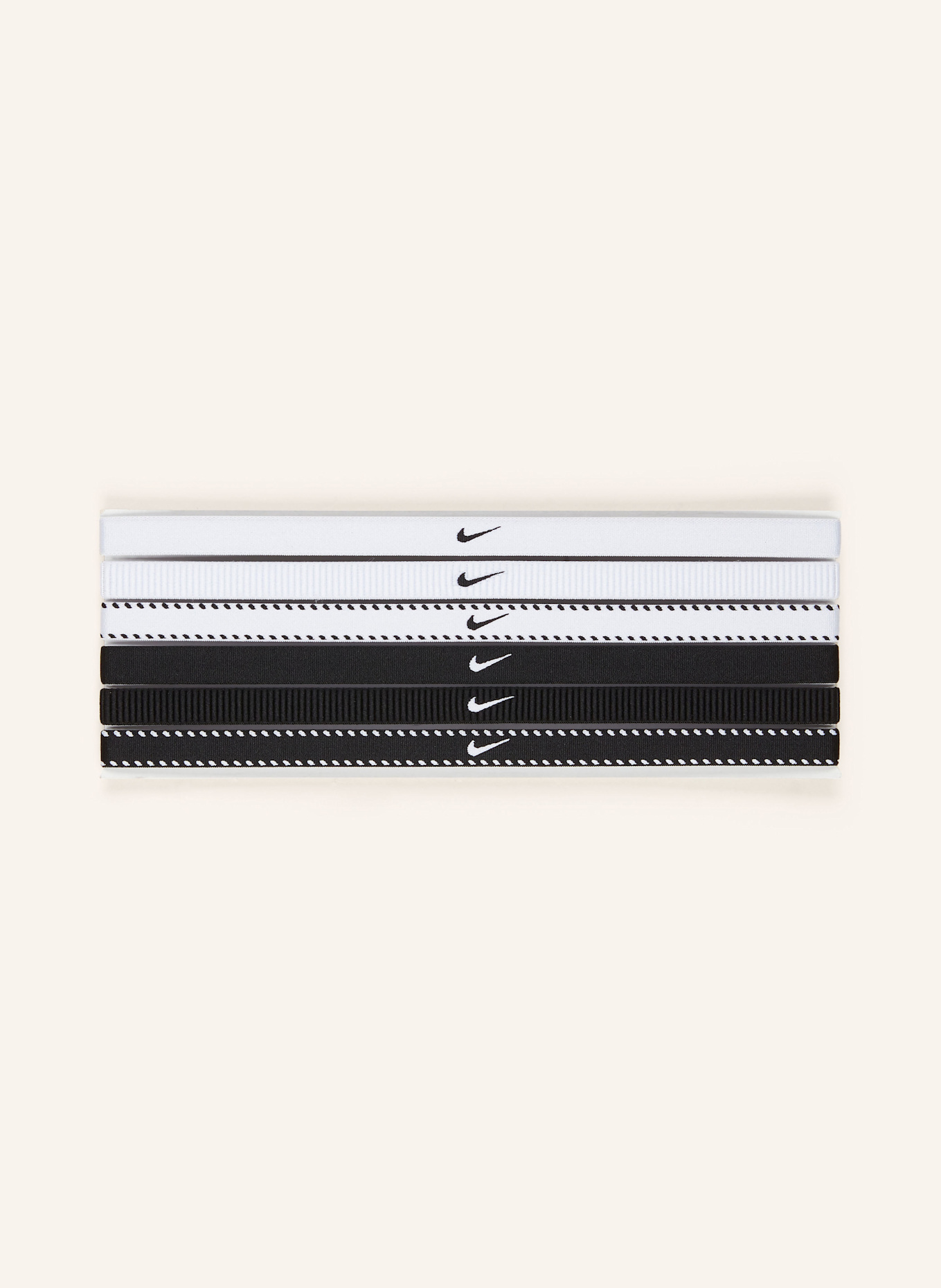 Nike 6er-Pack Stirnbänder FLEX: WEISS/ SCHWARZ