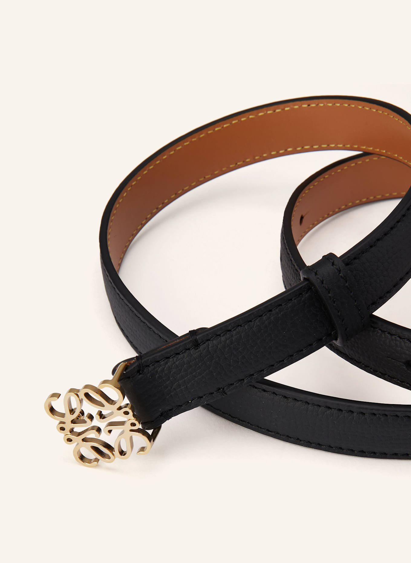 LOEWE Ledergürtel ANAGRAM: SCHWARZ/ GOLD