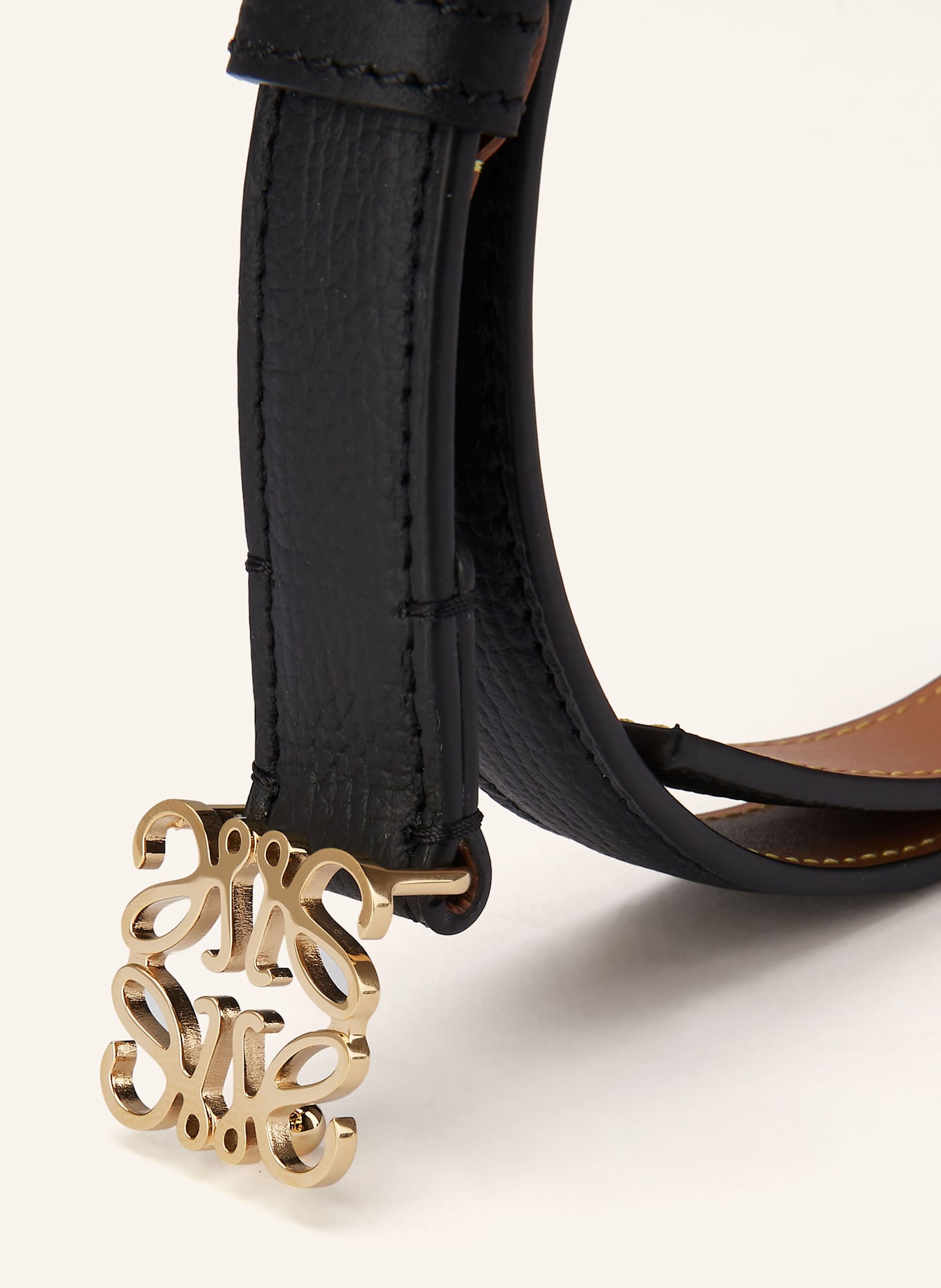 LOEWE Ledergürtel ANAGRAM: SCHWARZ/ GOLD
