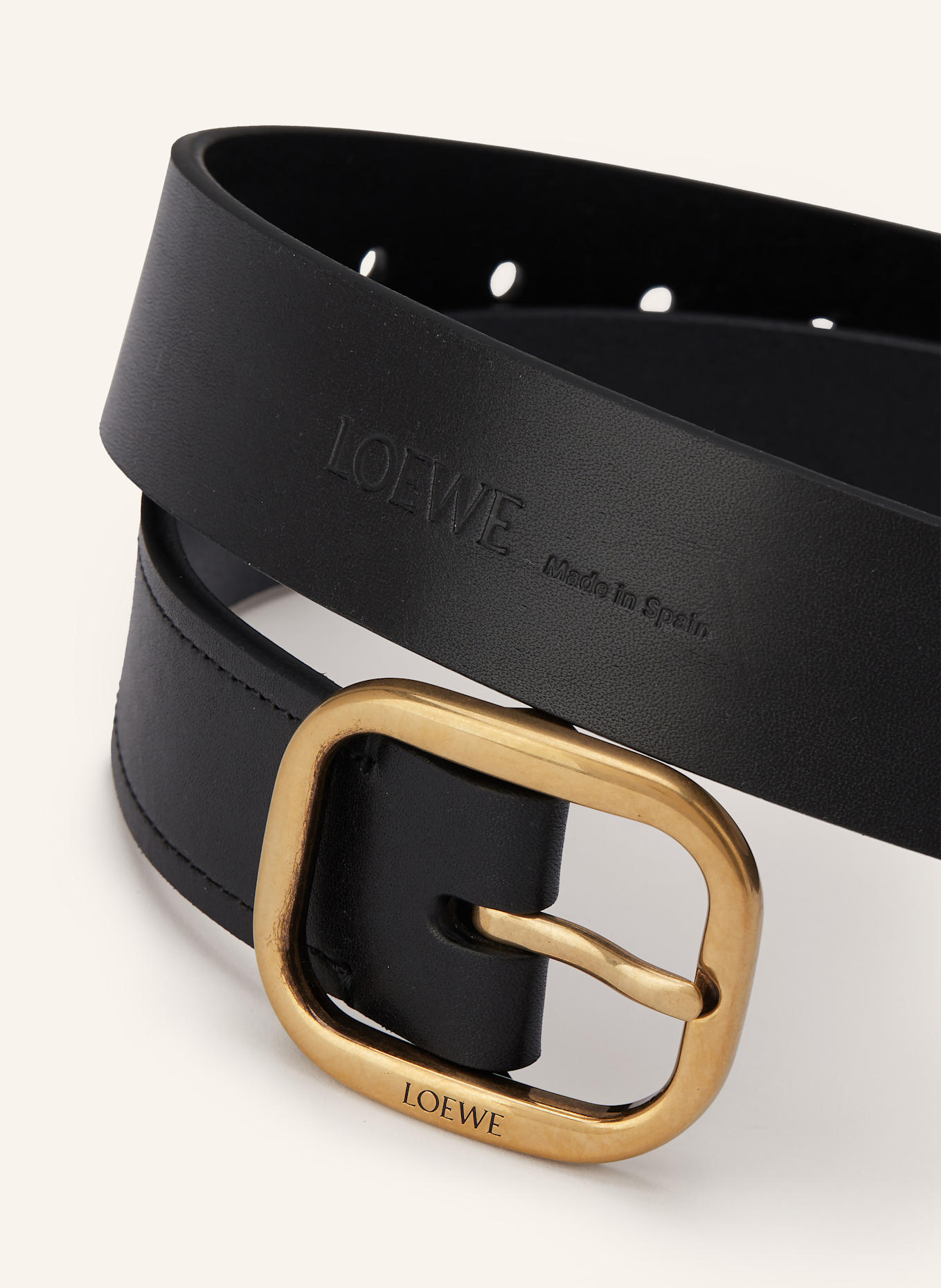 LOEWE Ledergürtel: SCHWARZ/ GOLD