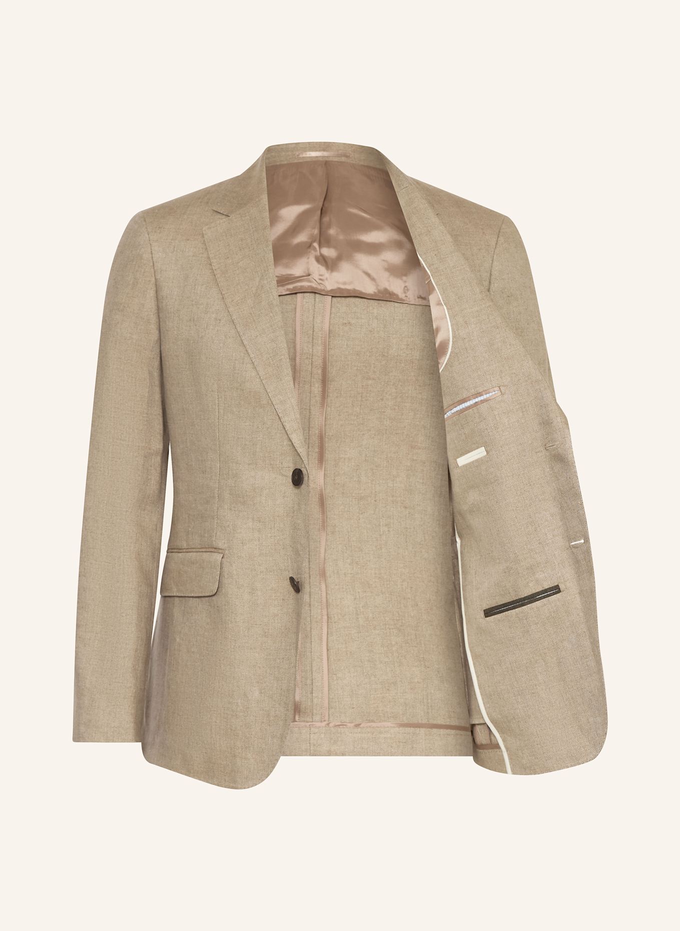 HACKETT LONDON Lniana marynarka extra slim fit: BEŻOWY