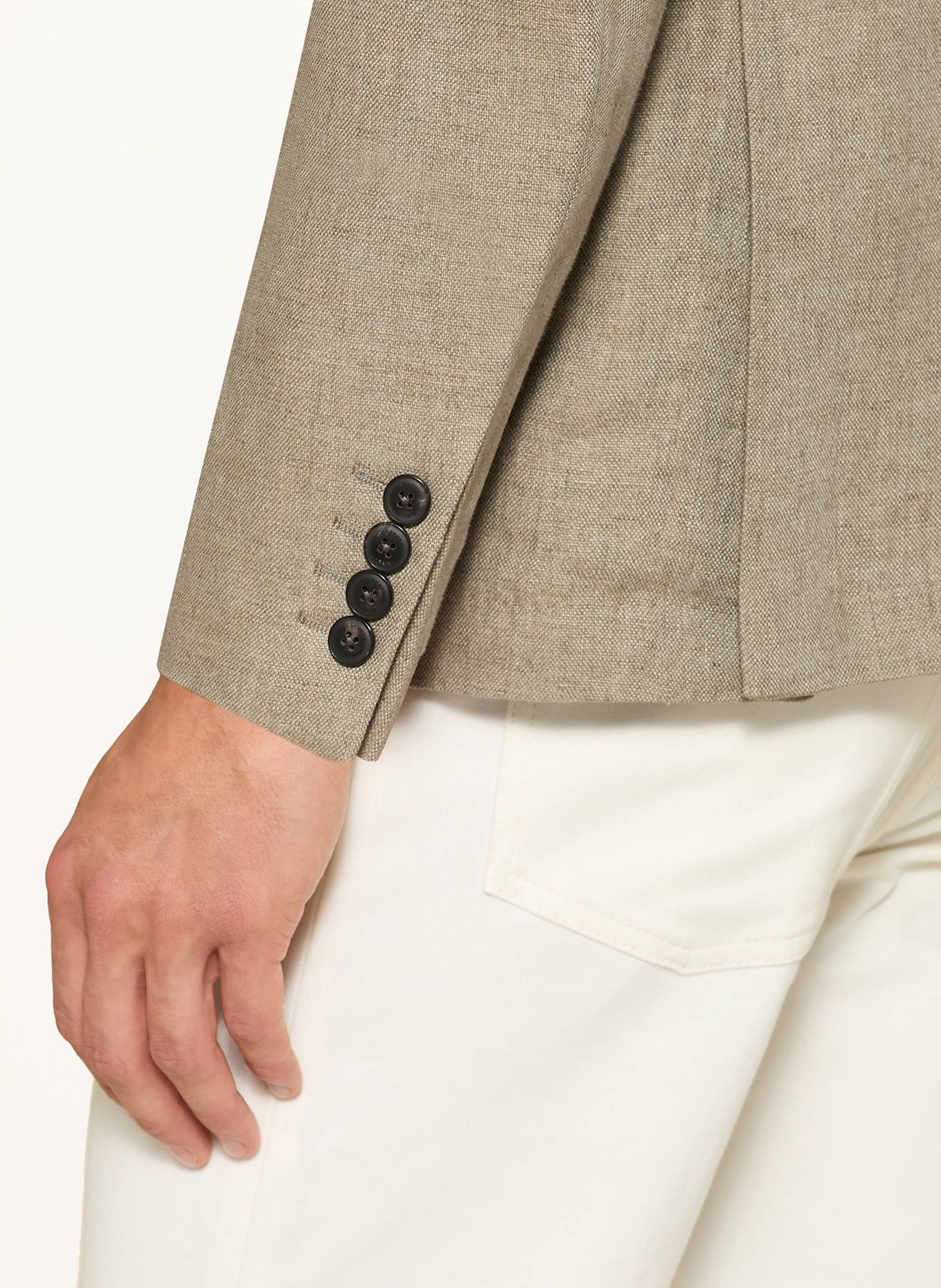 HACKETT LONDON Lniana marynarka extra slim fit: BEŻOWY