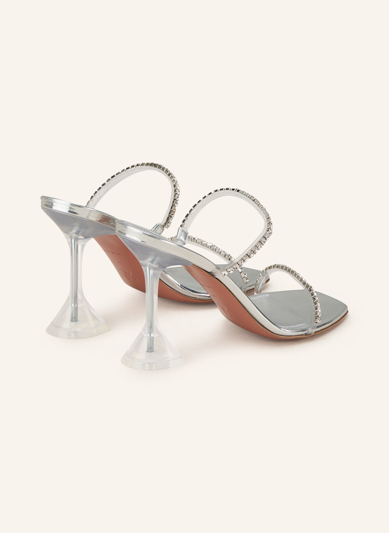 AMINA MUADDI Mules GILDA with decorative gems: SILVER