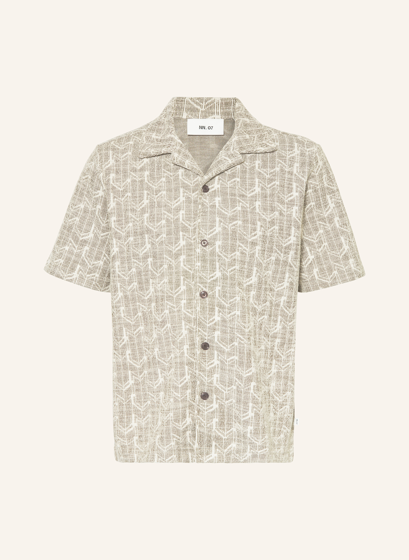 NN.07 Resorthemd JULIO Regular Fit aus Jersey: OLIV / CREME