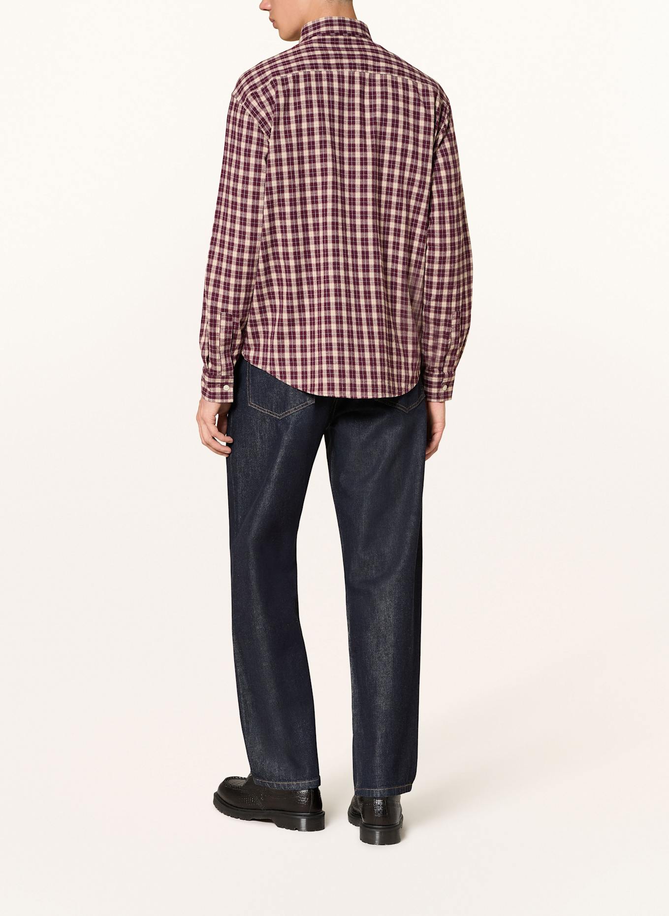 NN.07 Flanellhemd DEON Comfort Fit: DUNKELROT / CREME