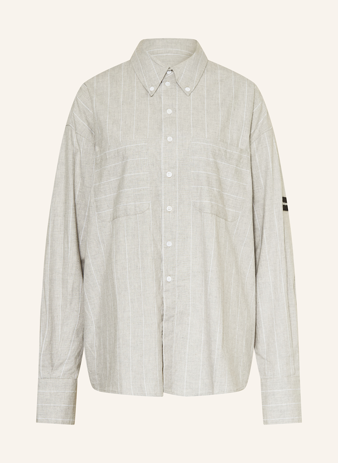 black palms Oversized-Hemdbuse BRINO: TAUPE / HELLGRAU