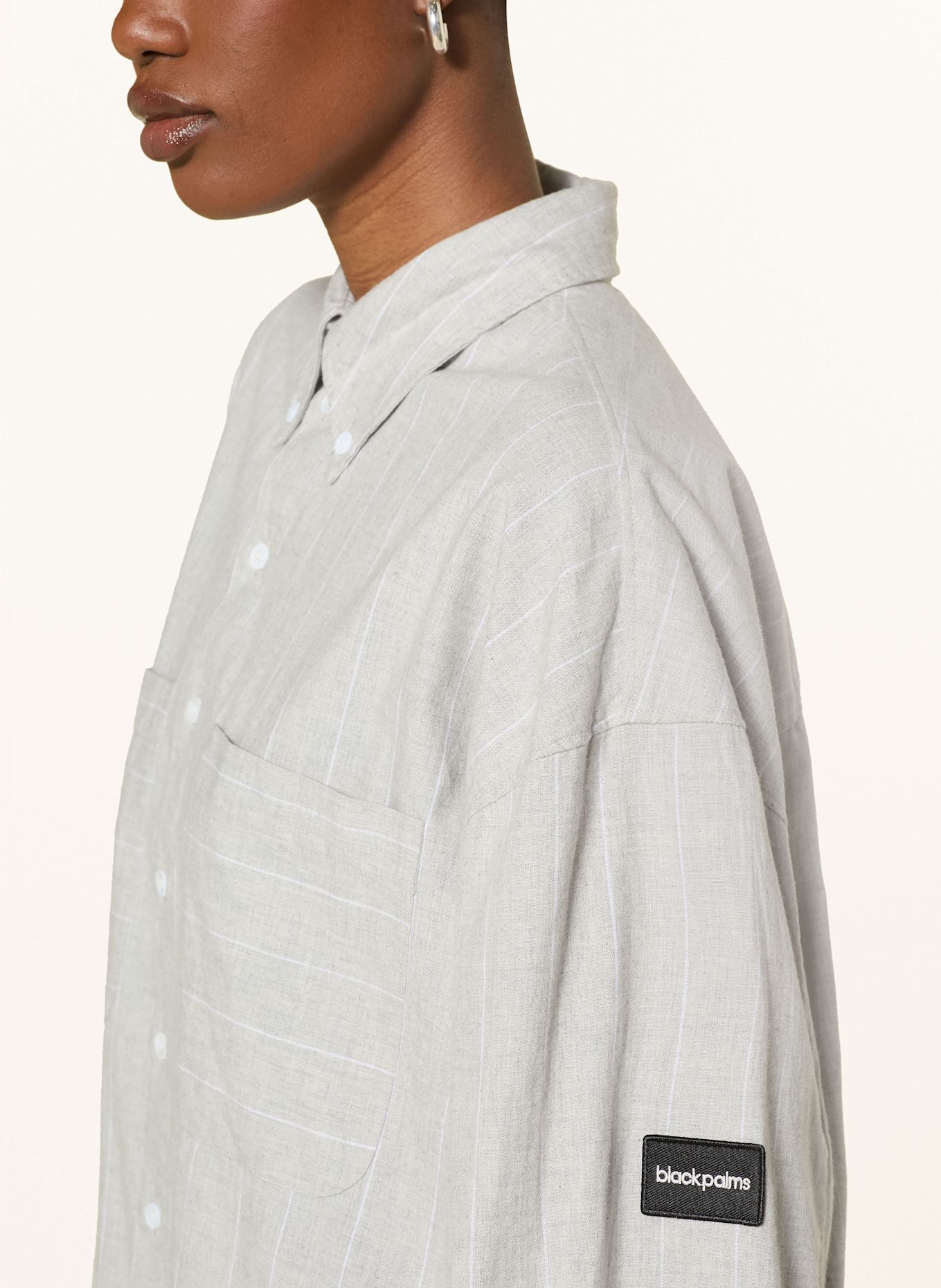 black palms Oversized-Hemdbuse BRINO: TAUPE / HELLGRAU