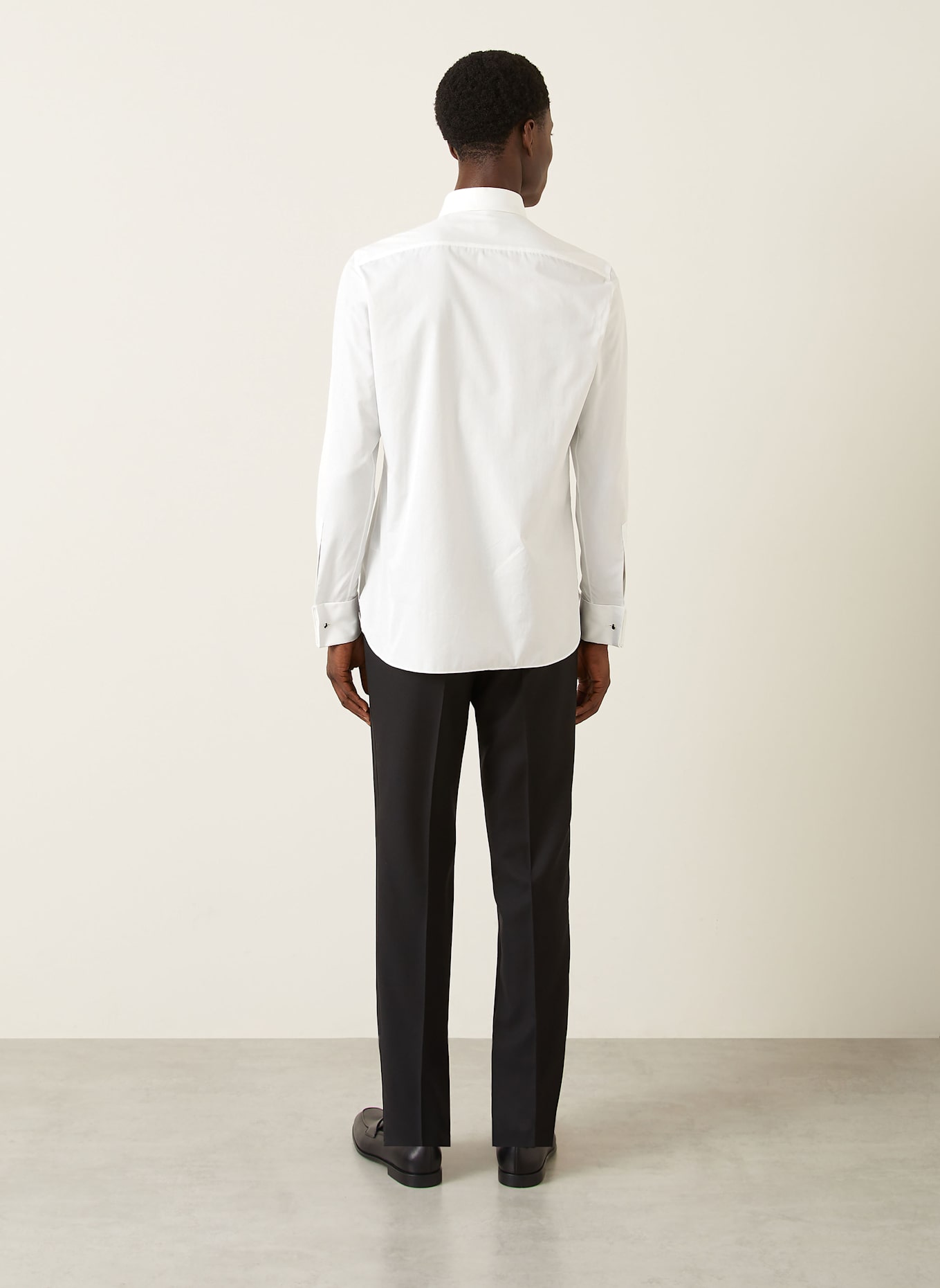 ZEGNA Smoking-Hemd Regular Fit mit Umschlagmanschette: WEISS