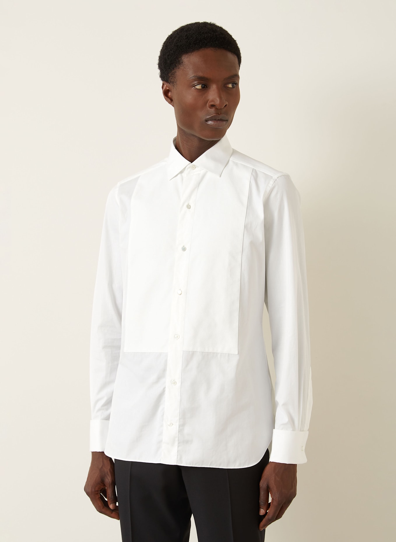 ZEGNA Smoking-Hemd Regular Fit mit Umschlagmanschette: WEISS