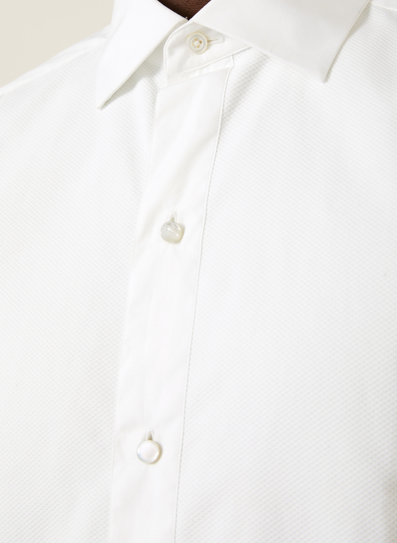 ZEGNA Smoking-Hemd Regular Fit mit Umschlagmanschette: WEISS