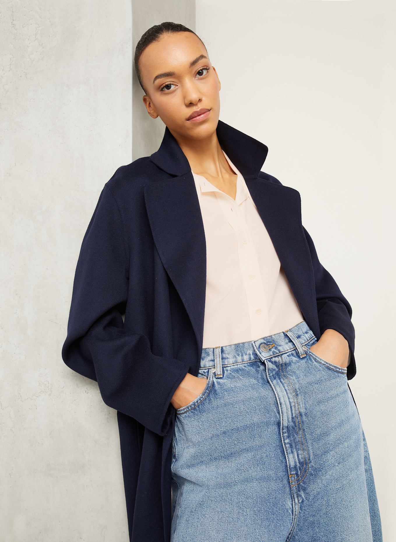 STELLA McCARTNEY Vlněný kabát: TMAVĚ MODRÁ