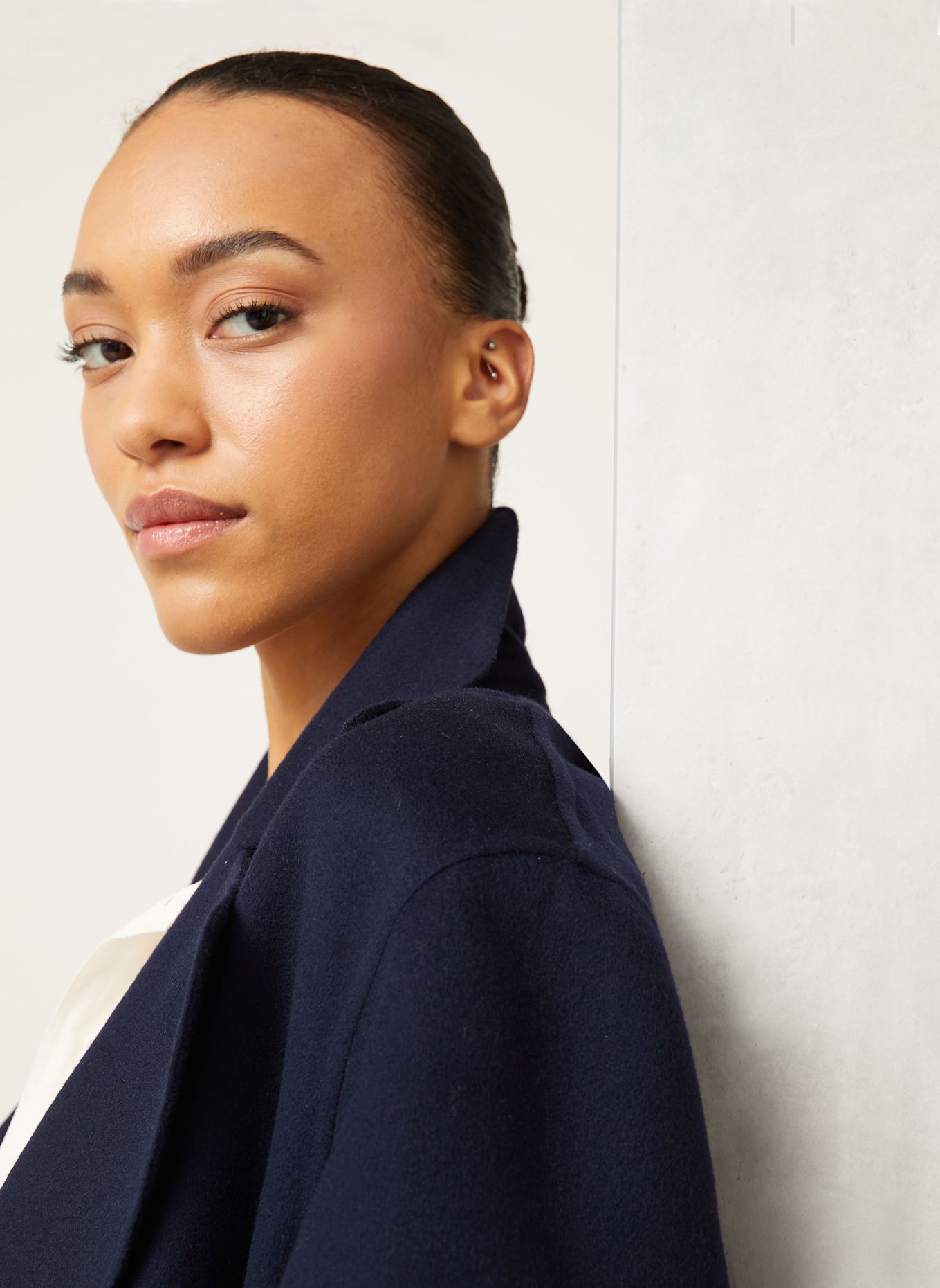 STELLA McCARTNEY Vlněný kabát: TMAVĚ MODRÁ