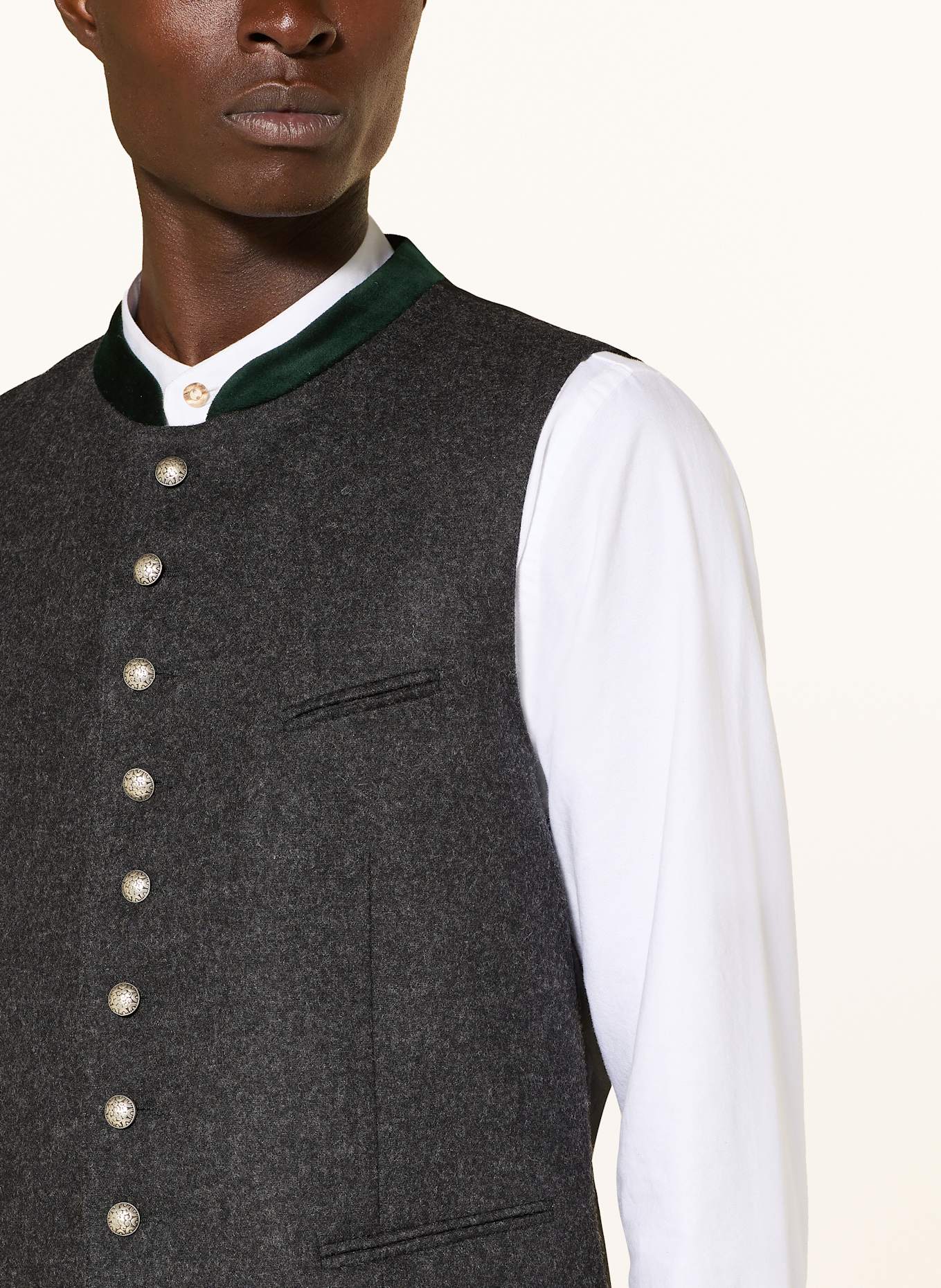 Grasegger Trachtenweste AURACH Slim Fit: DUNKELGRAU