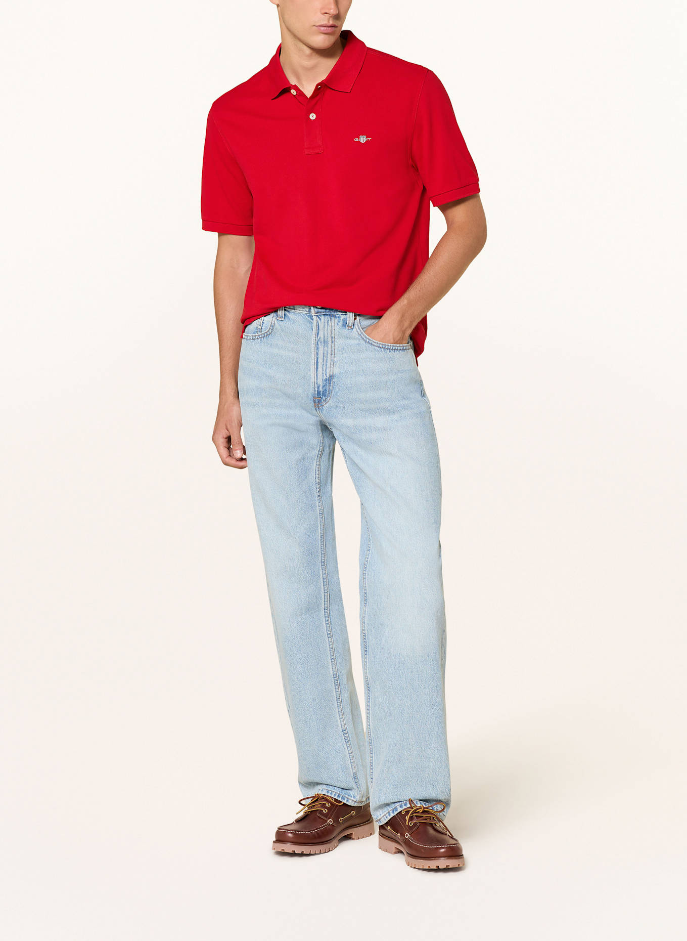 GANT Piqué-Poloshirt: ROT