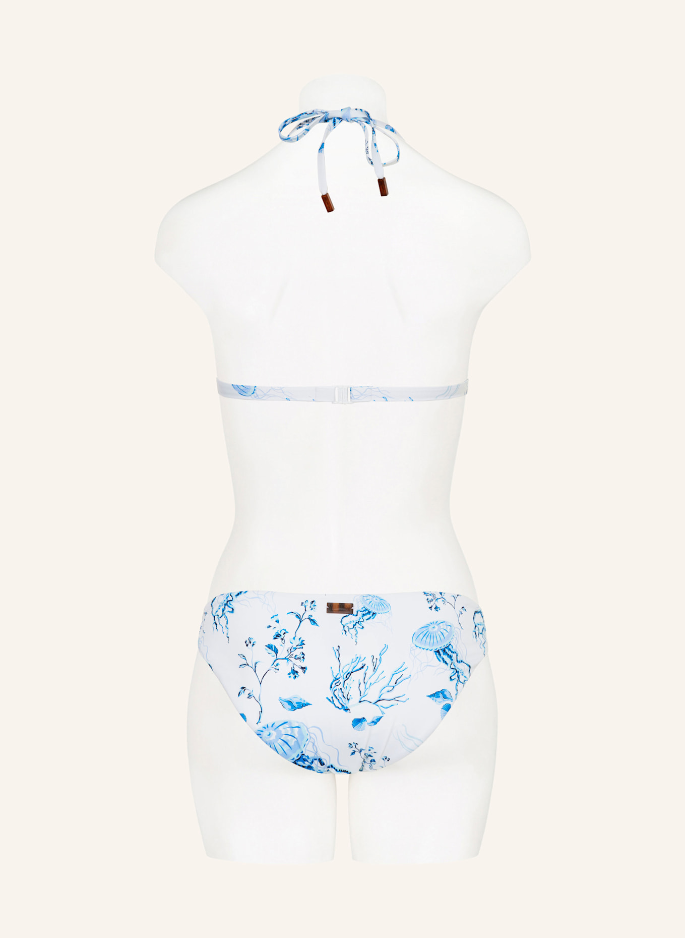 VILEBREQUIN Neckholder-Bikini-Top MEDUSA AND SHELLS: WEISS/ HELLBLAU/ TÜRKIS
