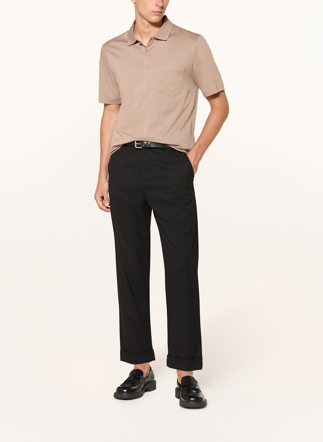 MAERZ MUENCHEN Jersey-Poloshirt: BEIGE