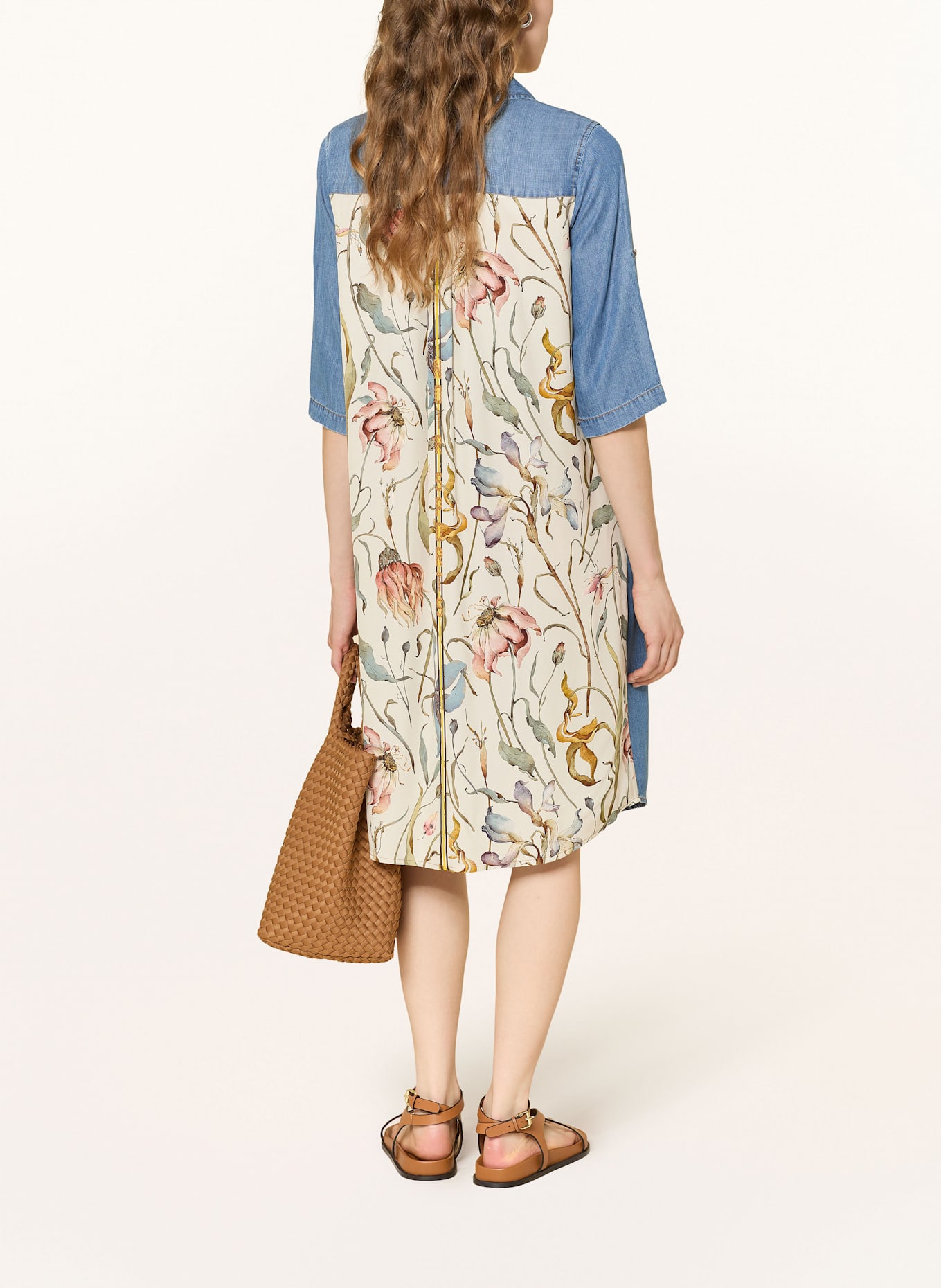 CATNOIR Hemdblusenkleid: BLAU / ECRU / GELB