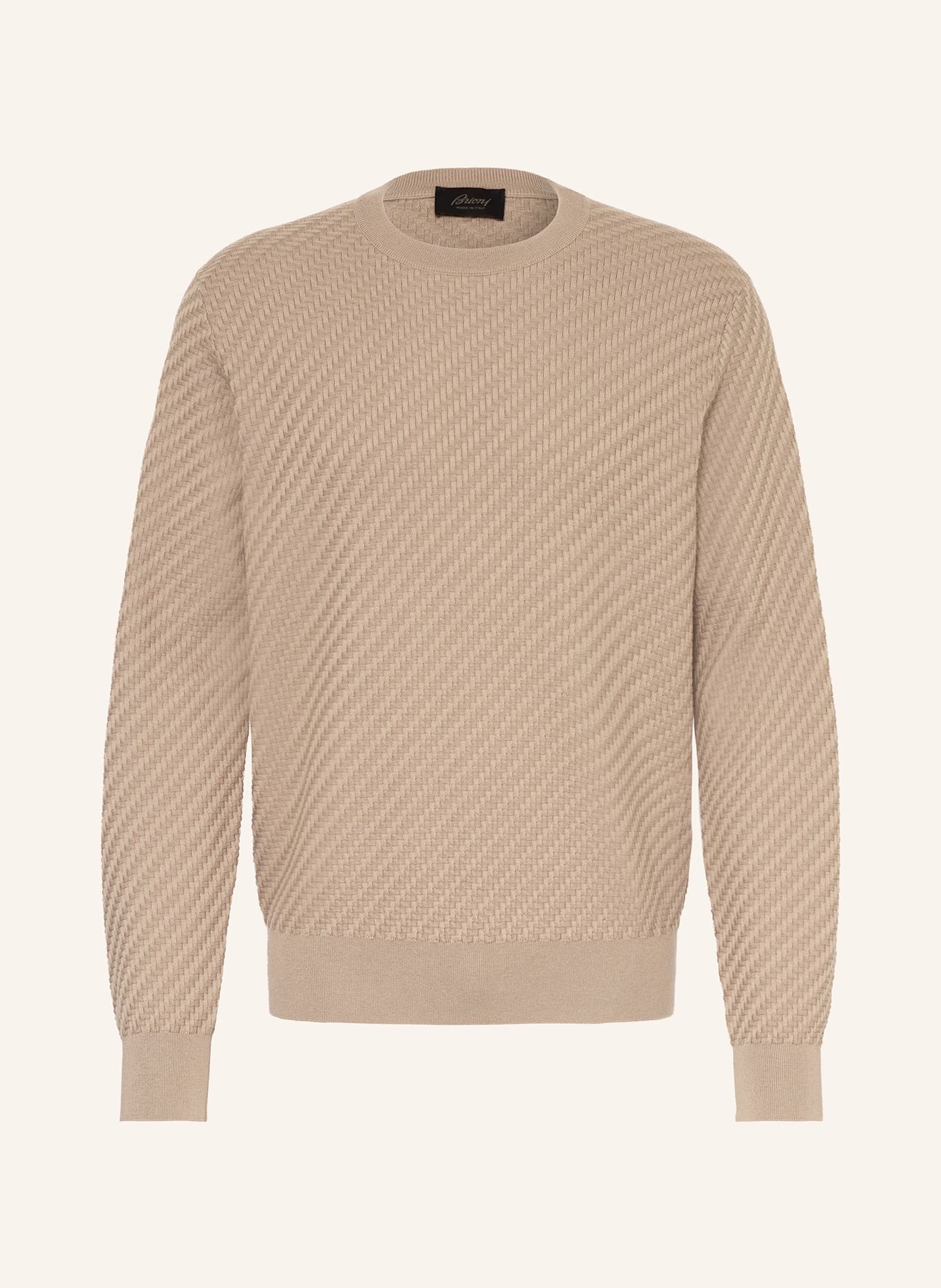 Brioni Sweter z dodatkiem jedwabiu: BEŻOWY
