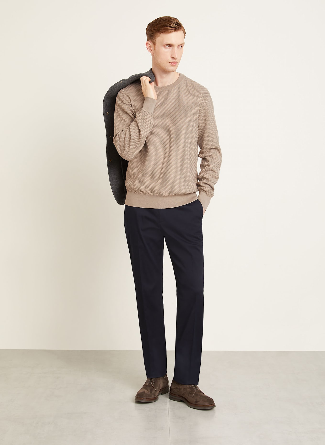 Brioni Sweter z dodatkiem jedwabiu: BEŻOWY