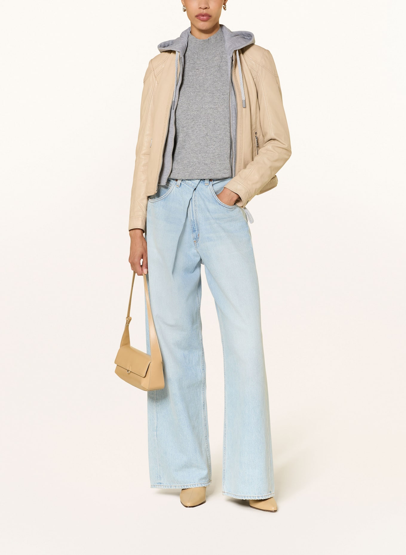 MAURITIUS Leather jacket MWADILA: WHITE