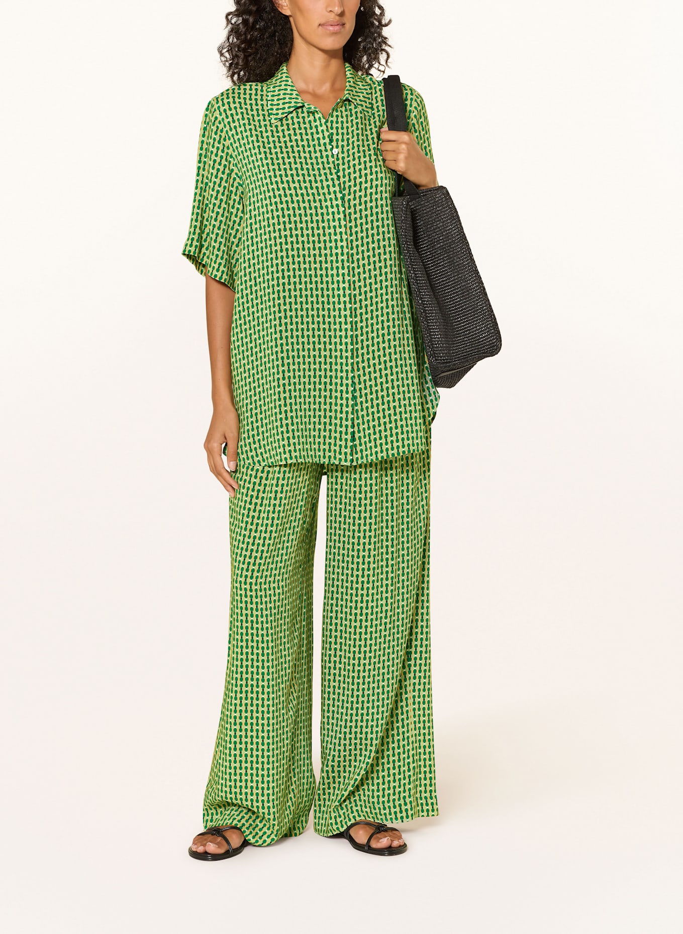 JETS Australia Marlenehose MATALLA GEO: HELLGRÜN / GRÜN / HELLORANGE