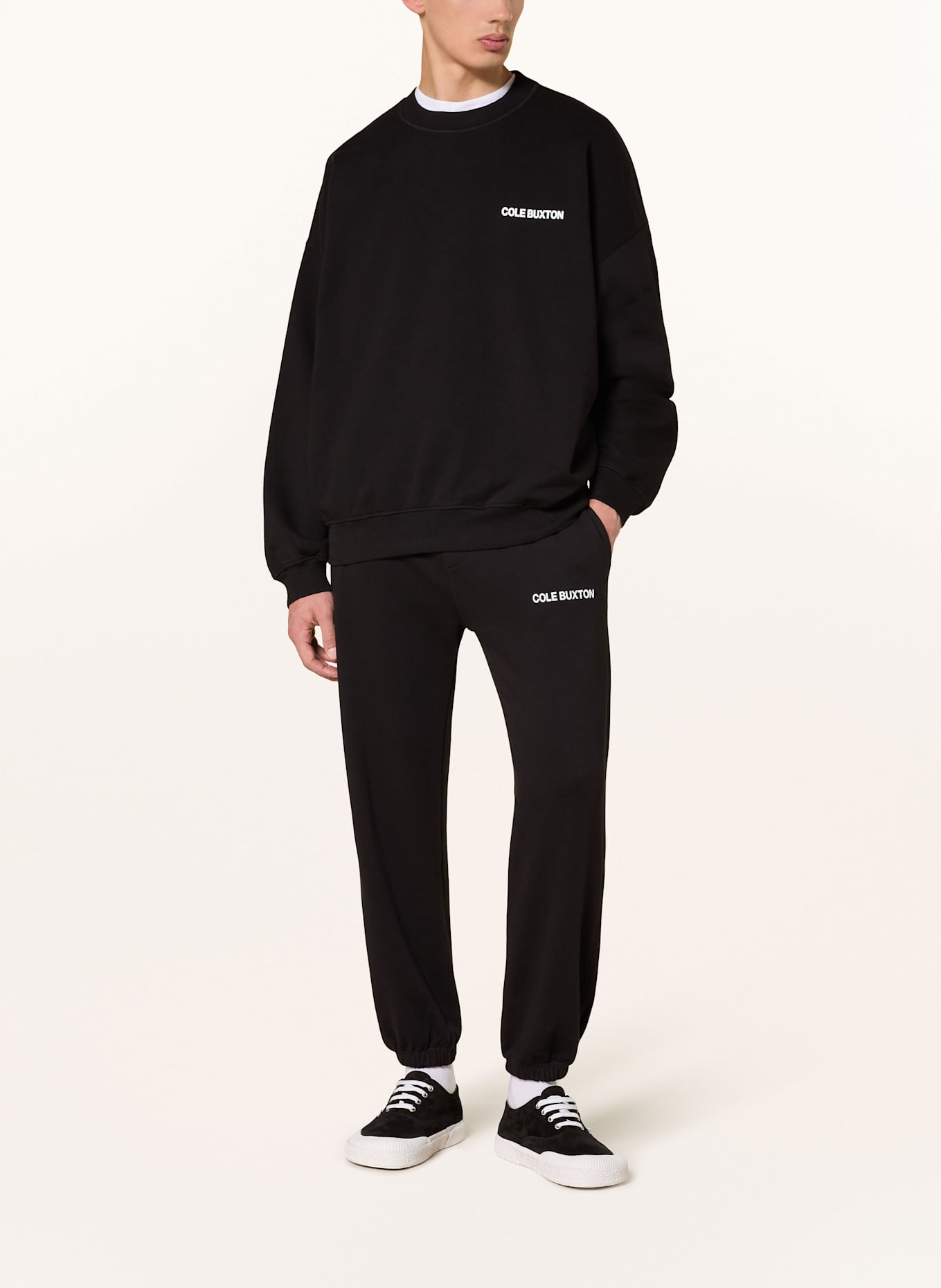 COLE BUXTON Sweatshirt: SCHWARZ/ WEISS