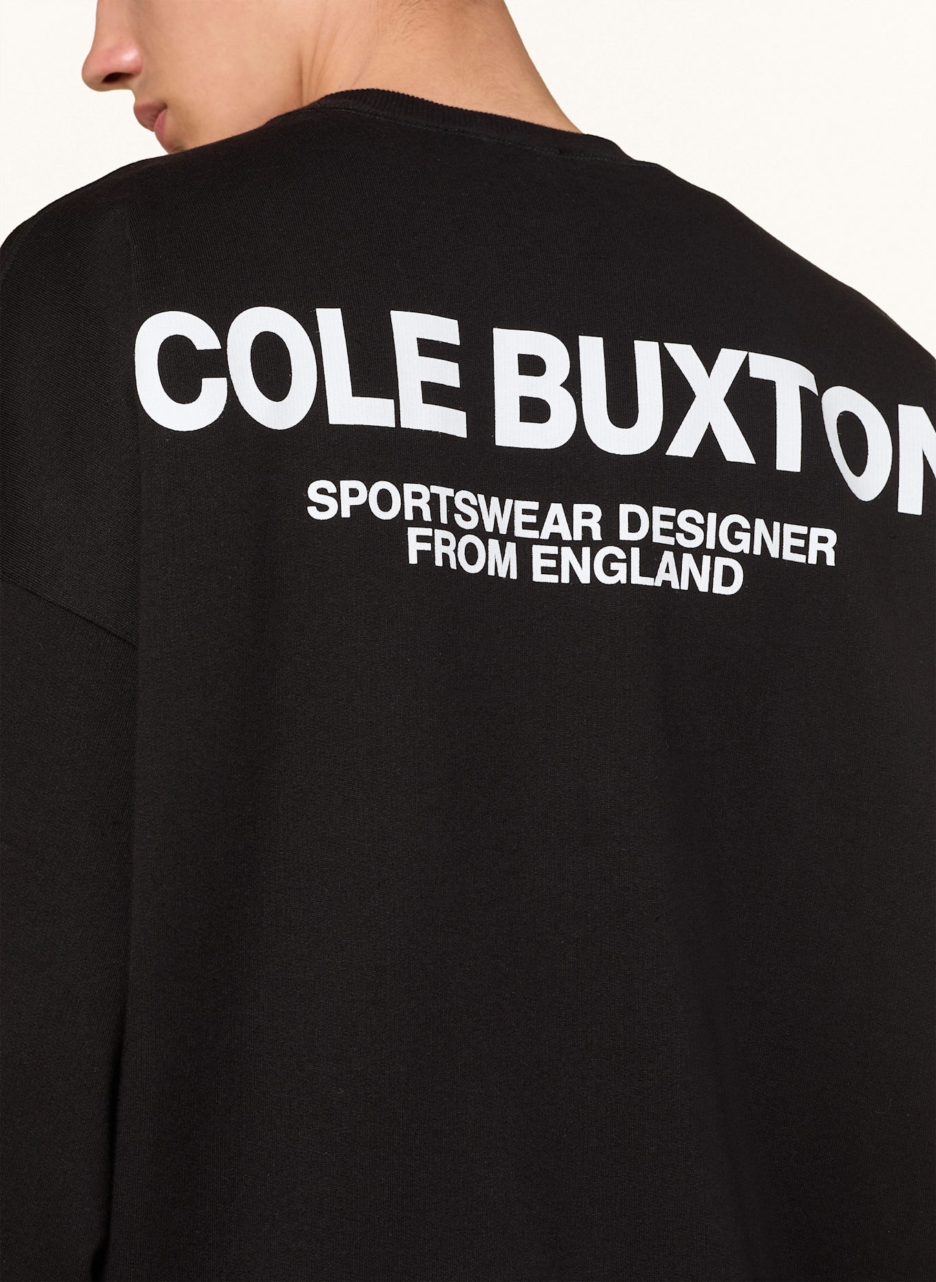 COLE BUXTON Sweatshirt: SCHWARZ/ WEISS