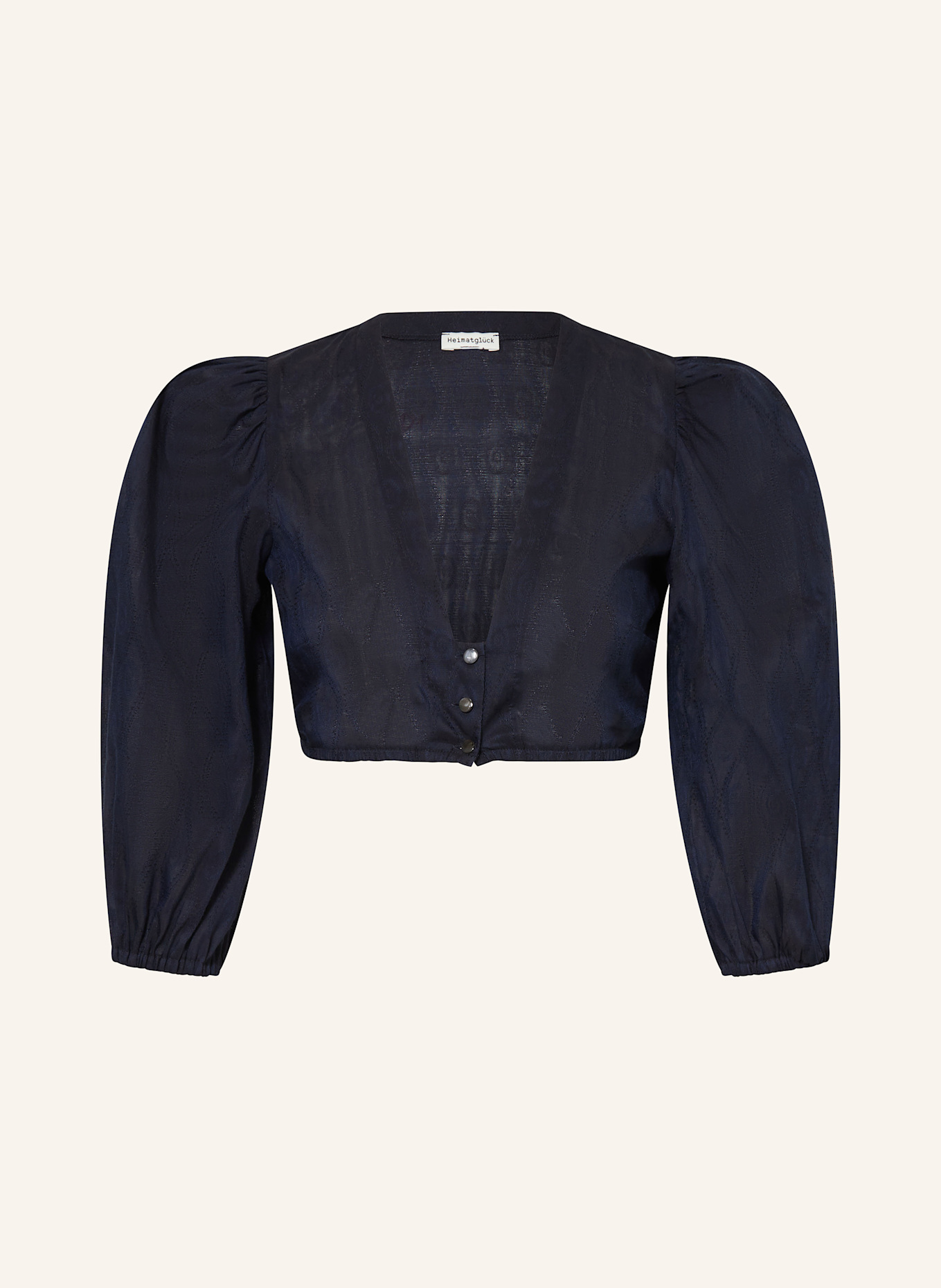 Heimatglück Tracht Dirndlbluse VIVI mit 3/4-Amr: DUNKELBLAU