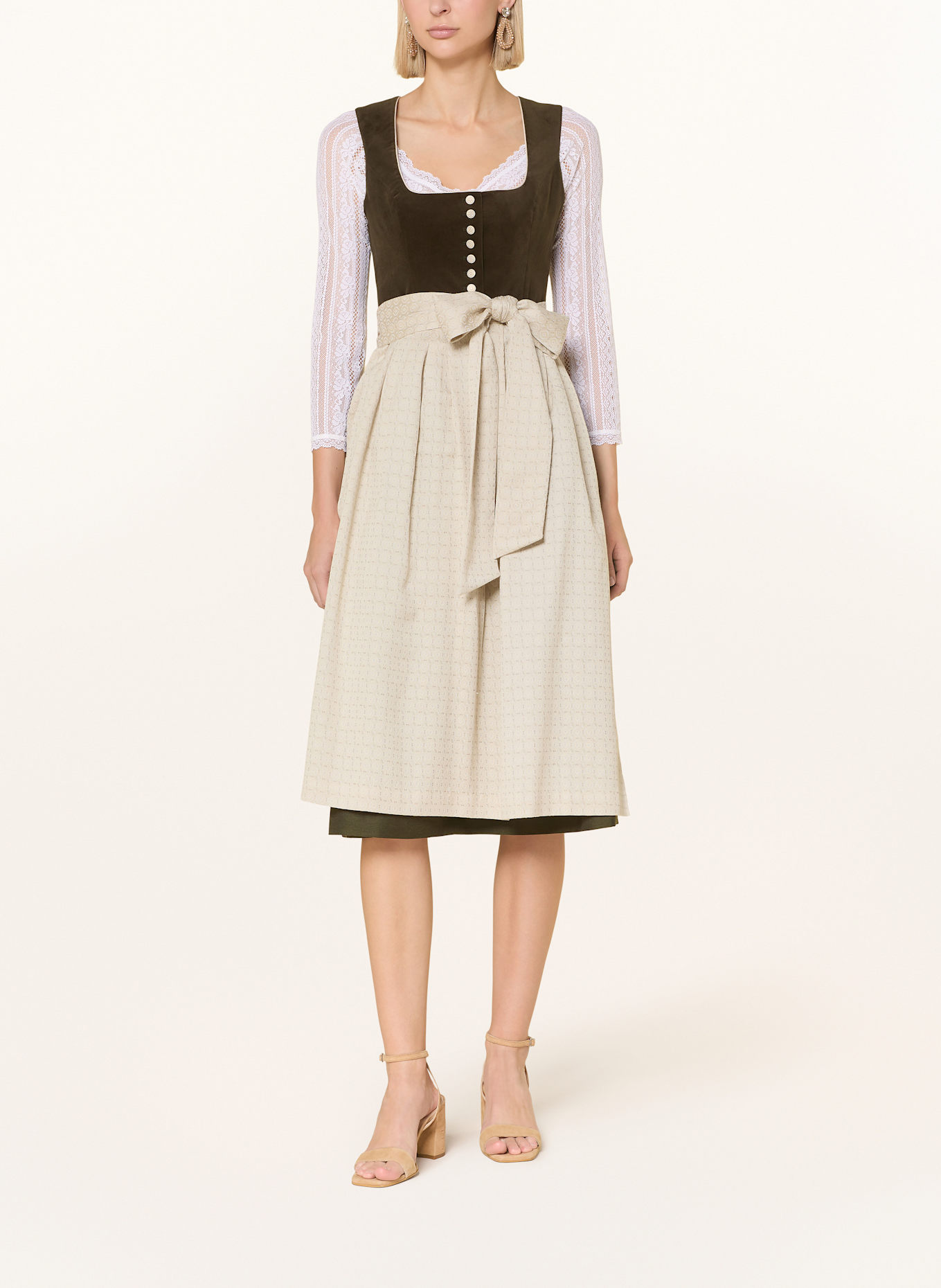 Heimatglück Tracht Dirndl ELLA: OLIV / CREME