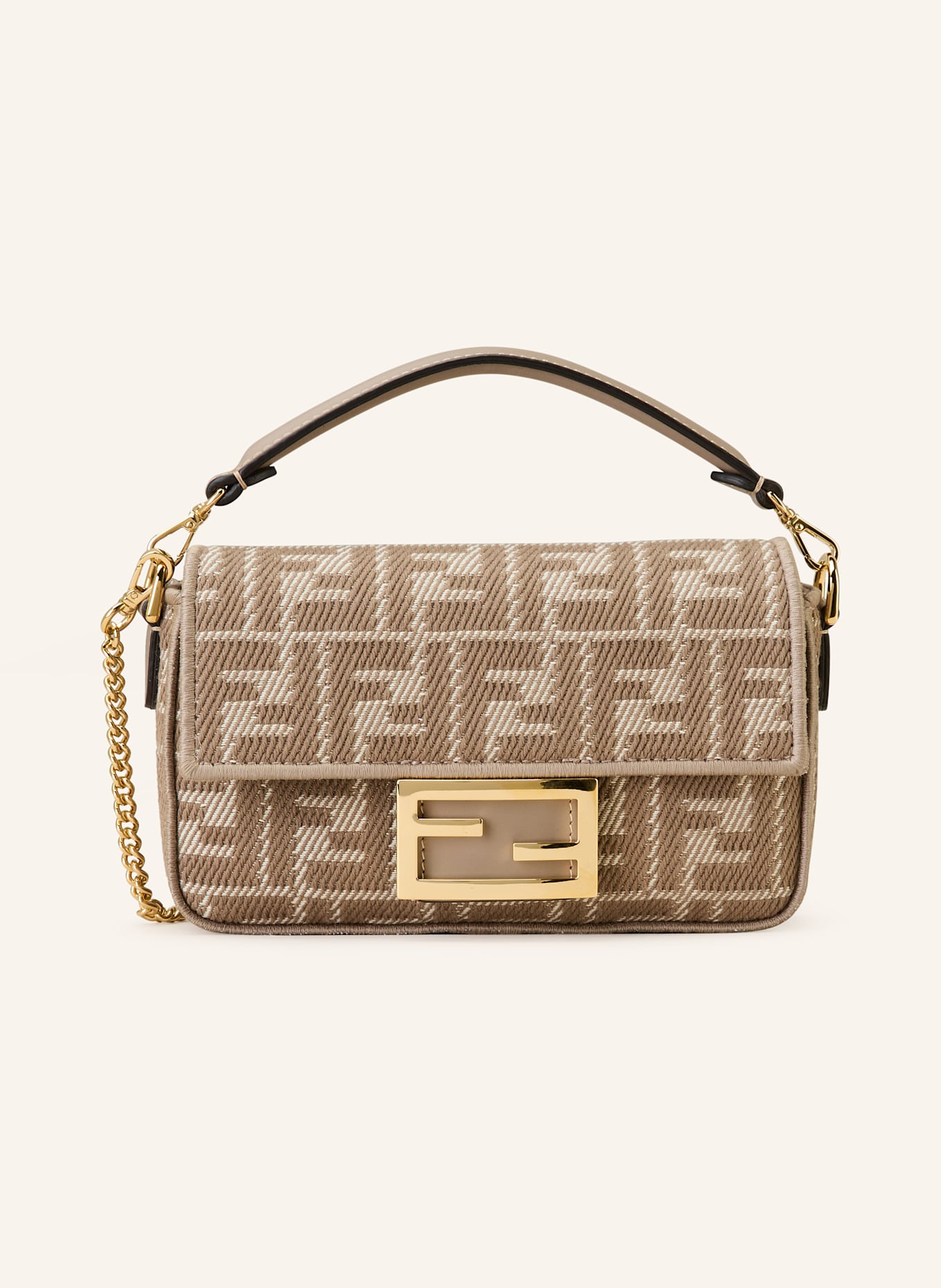 FENDI Shoulder bag BAGUETTE MINI: BEIGE / BROWN