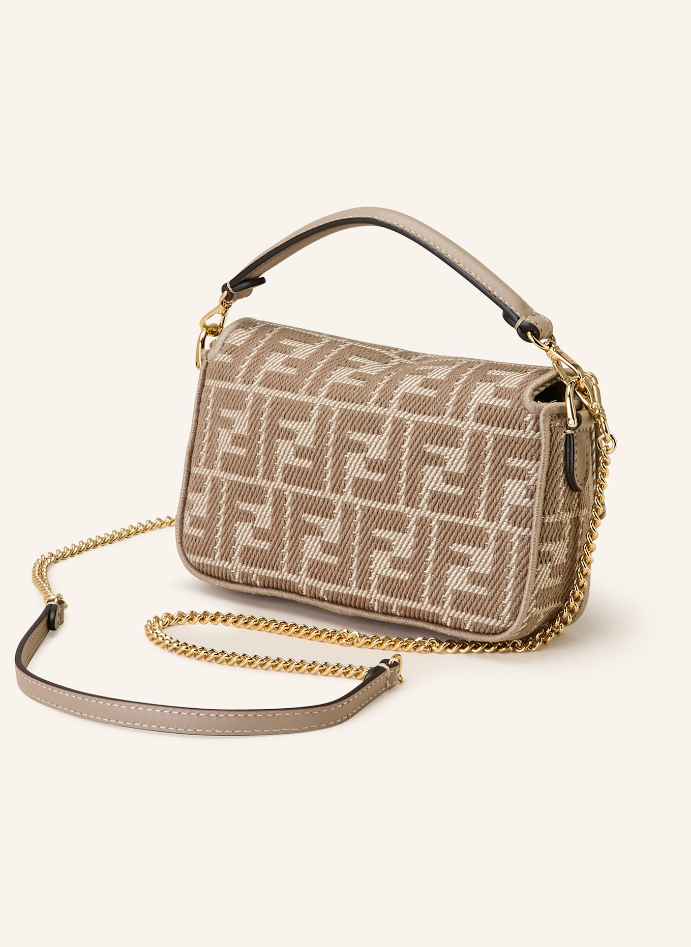 FENDI Shoulder bag BAGUETTE MINI: BEIGE / BROWN
