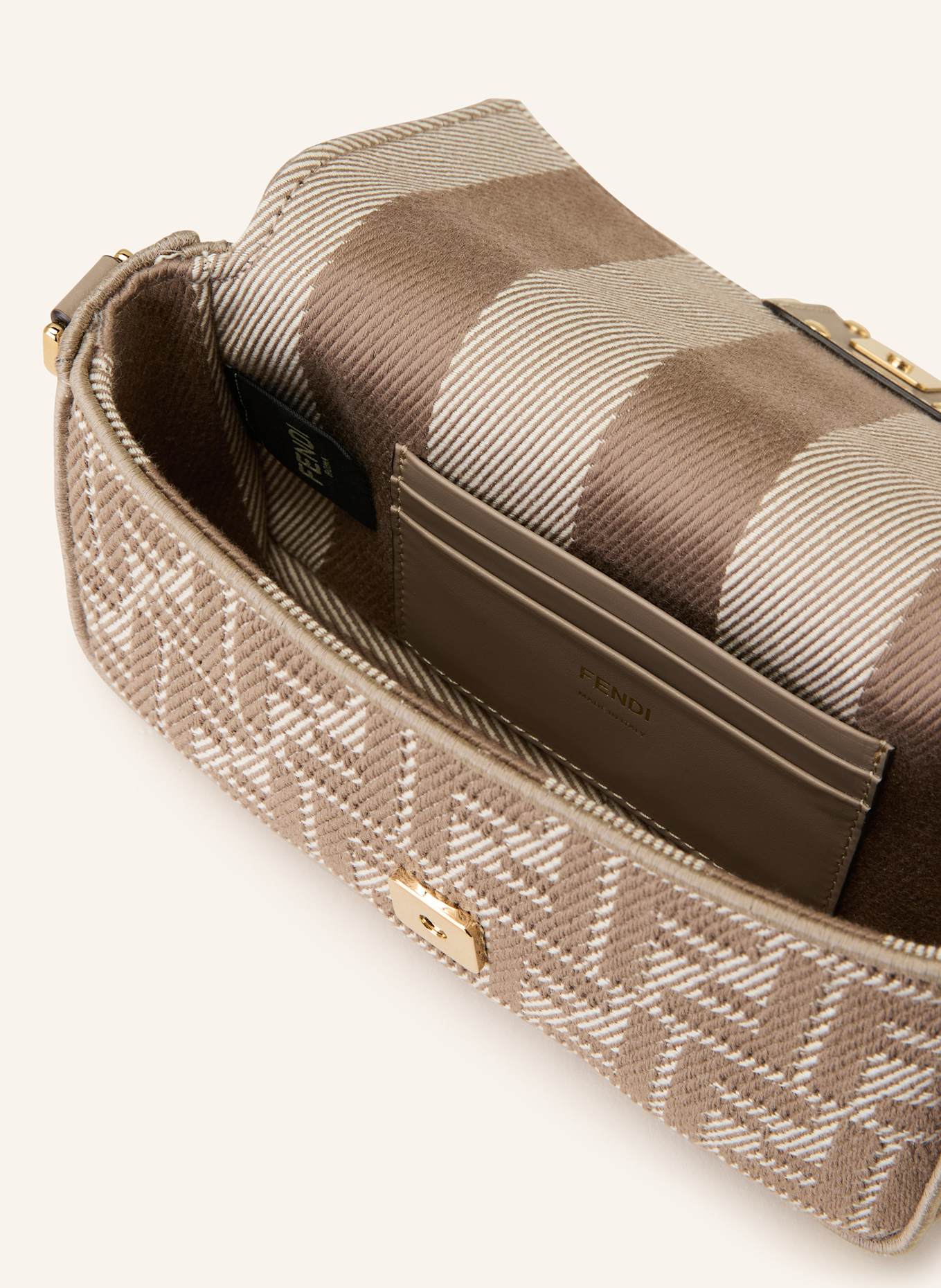 FENDI Shoulder bag BAGUETTE MINI: BEIGE / BROWN