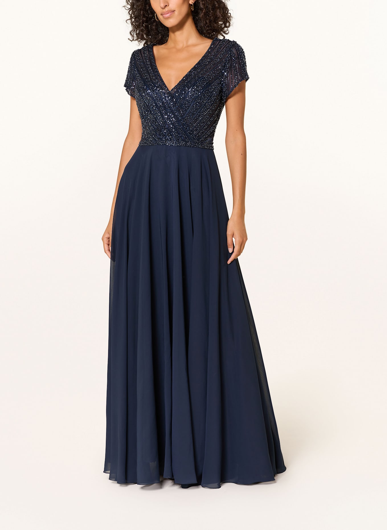 Hey Kyla Abendkleid mit Schmucksteinen und Pailletten: DUNKELBLAU